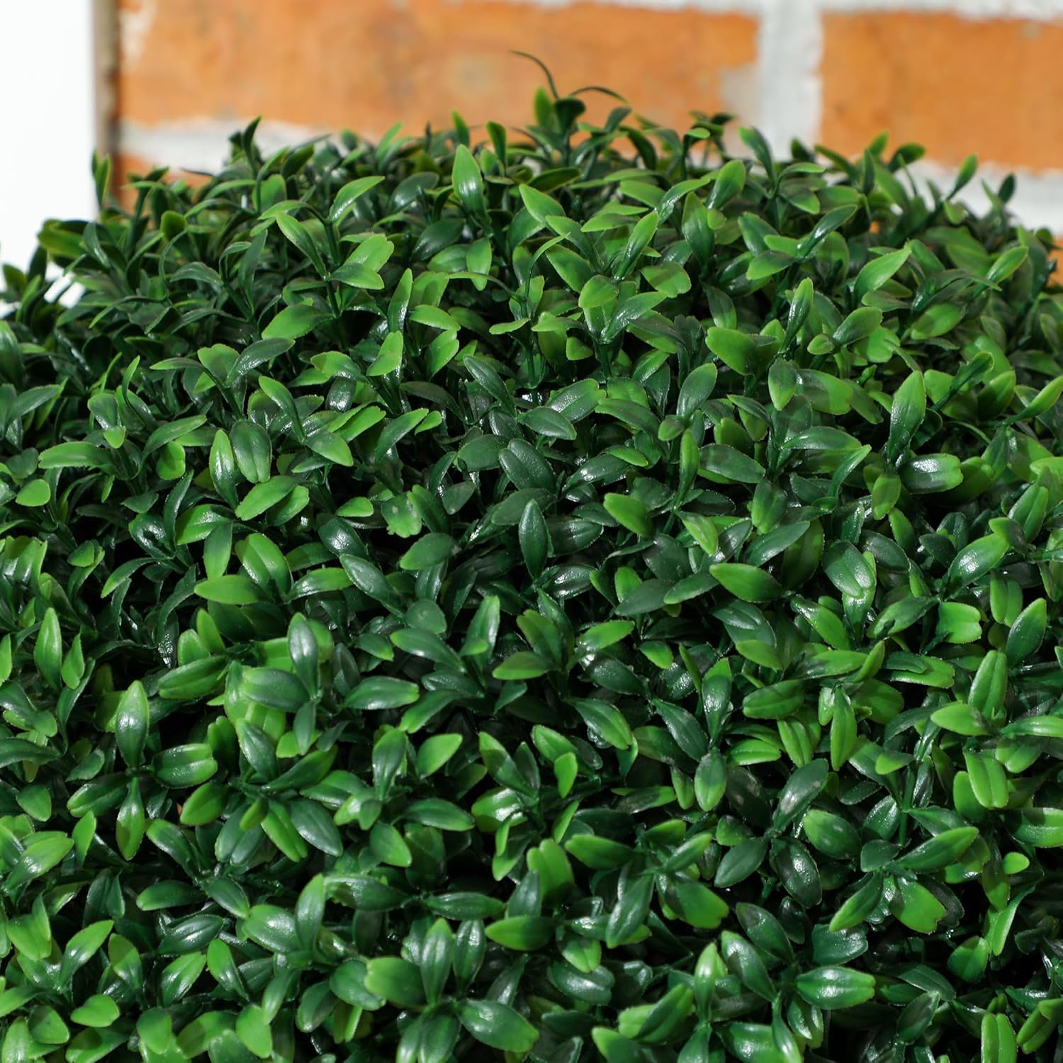 HOMCOM Artificial Trees Set of 2 24 Inch Green Boxwood Topiary