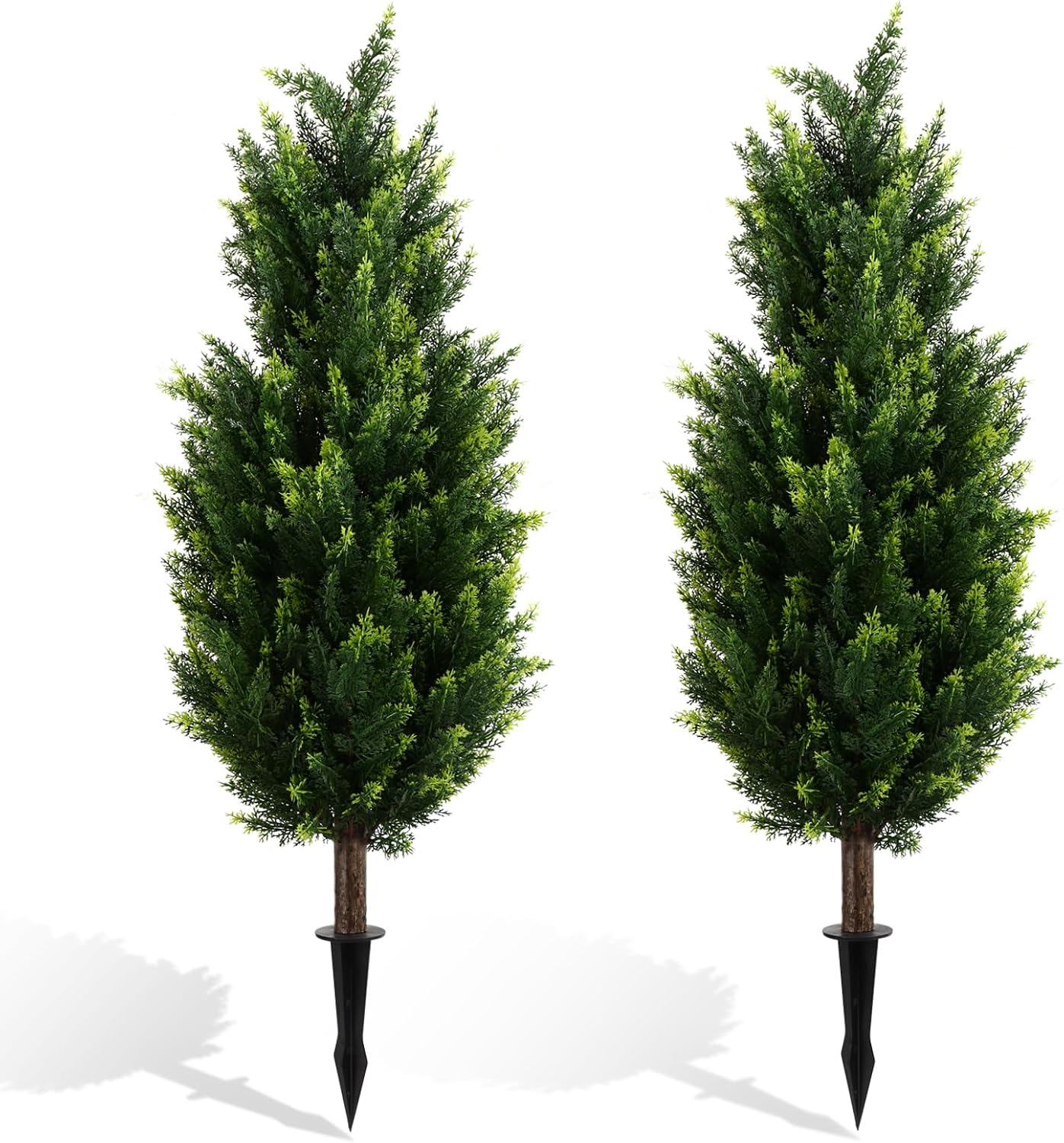 3ft Artificial Cedar Topiary Tree with Stakes Set of 2