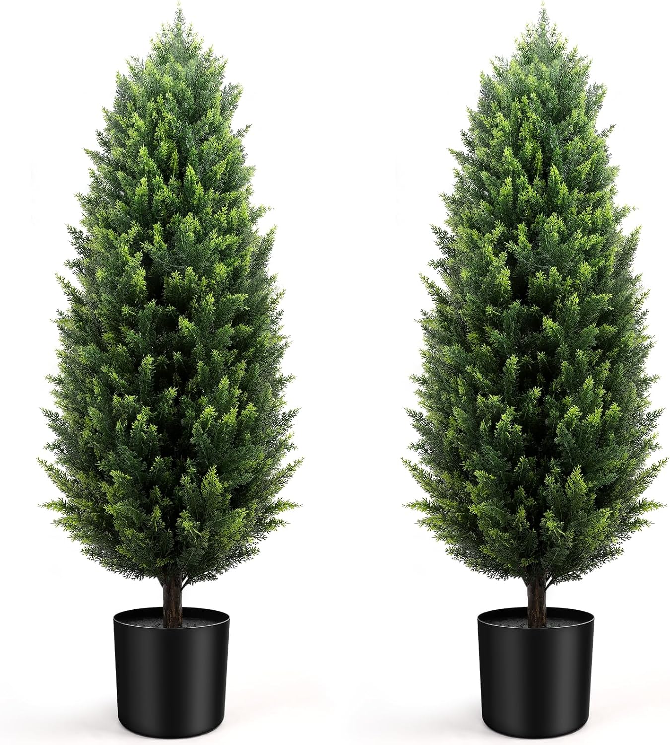 4FT Artificial Cedar Topiary Trees 2 Pack