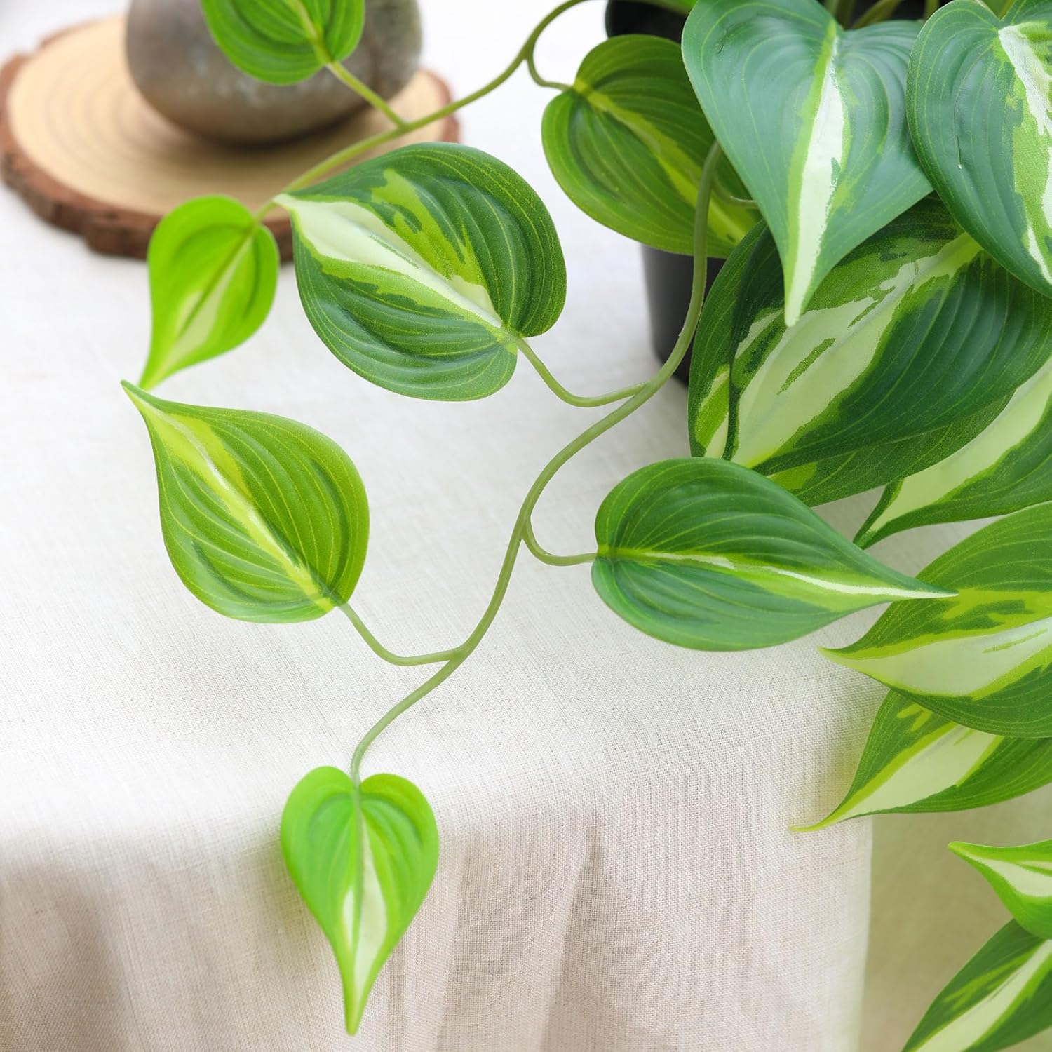 LuckyGreenery Artificial Devils Ivy Golden Pothos Hanging Plant 26in
