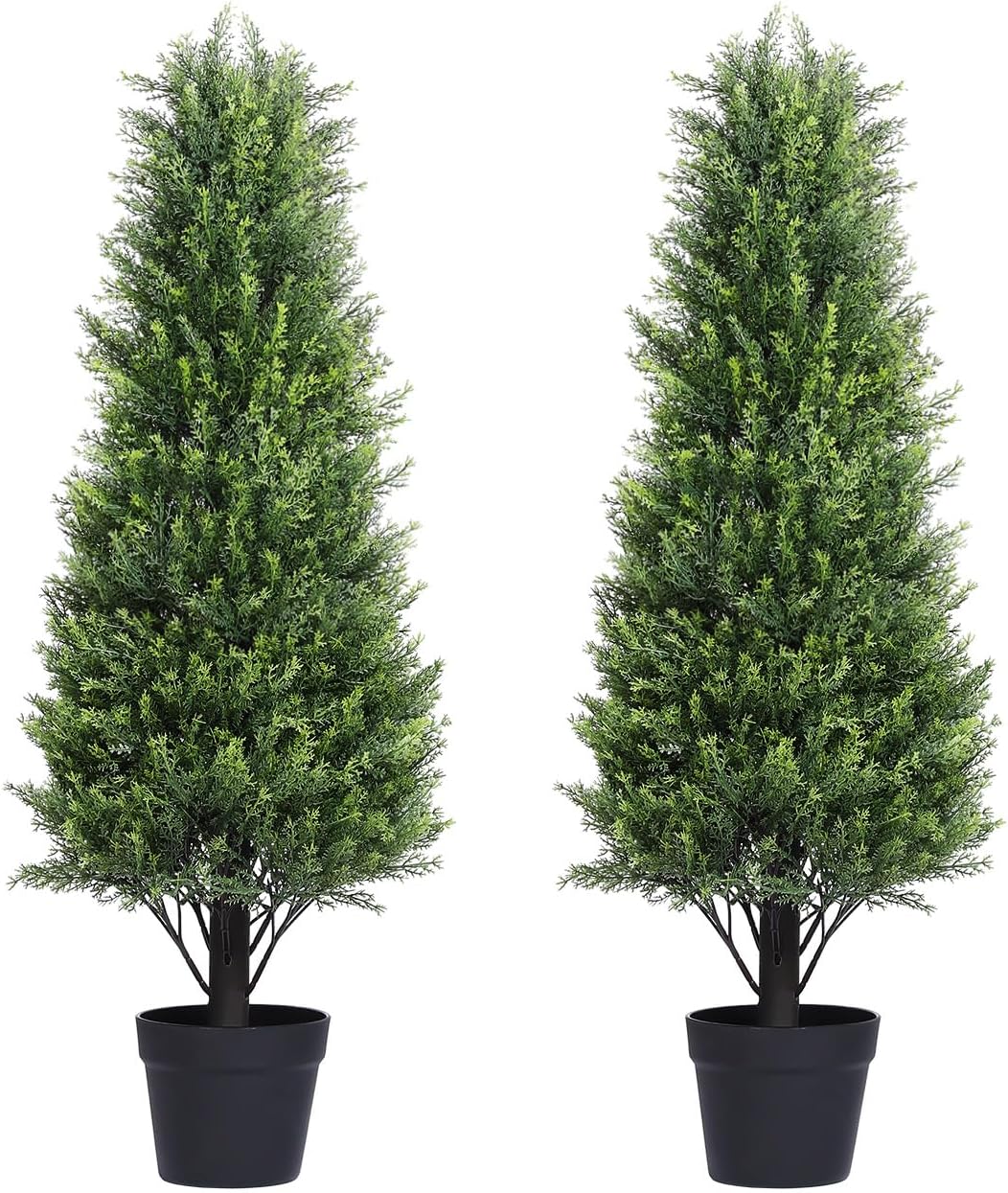 3ft Cedar Topiary Trees Artificial Outdoor Set of 2