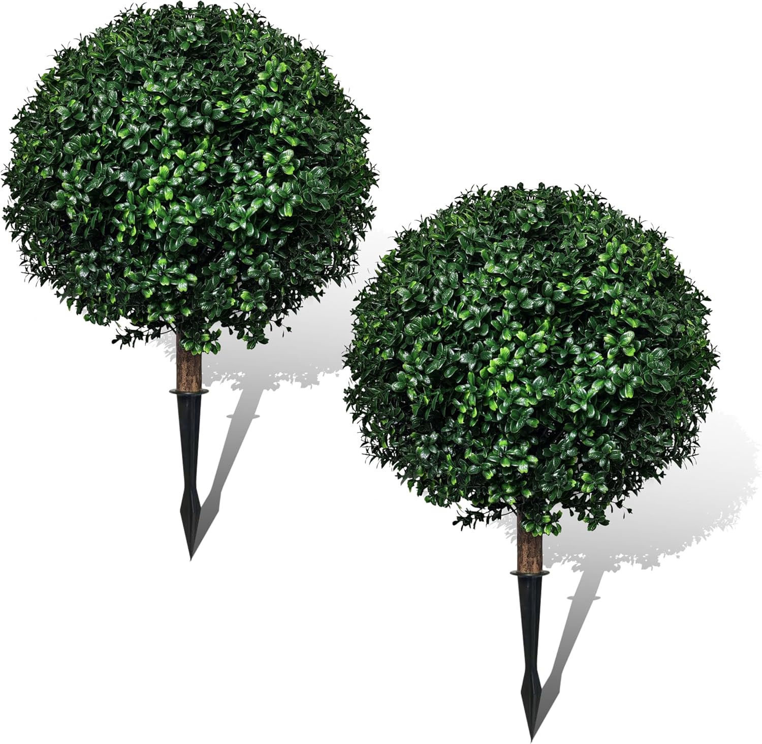 Set of 2 Artificial Boxwood Topiary Trees 245 Inch Tall