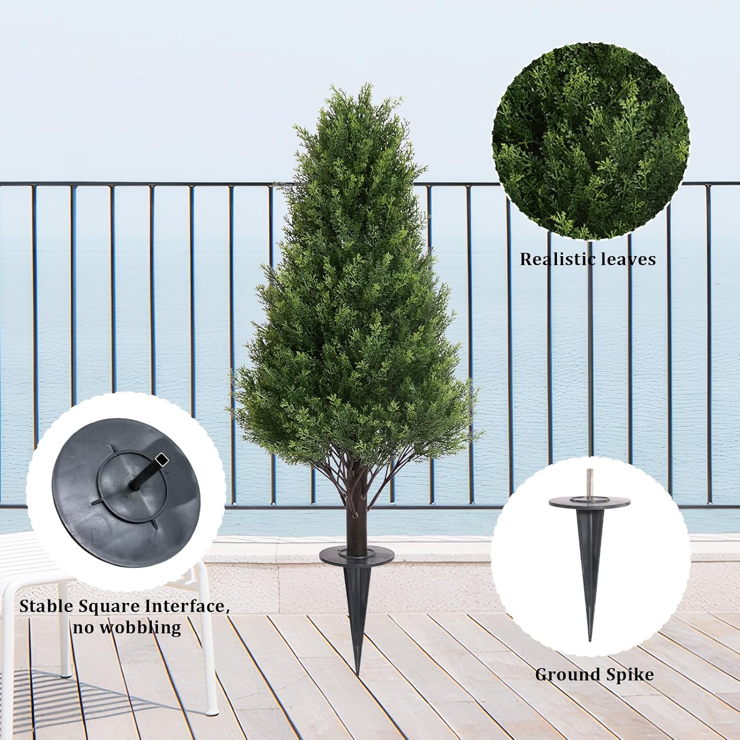 36 Inch Artificial Cedar Topiary Trees Set of 2