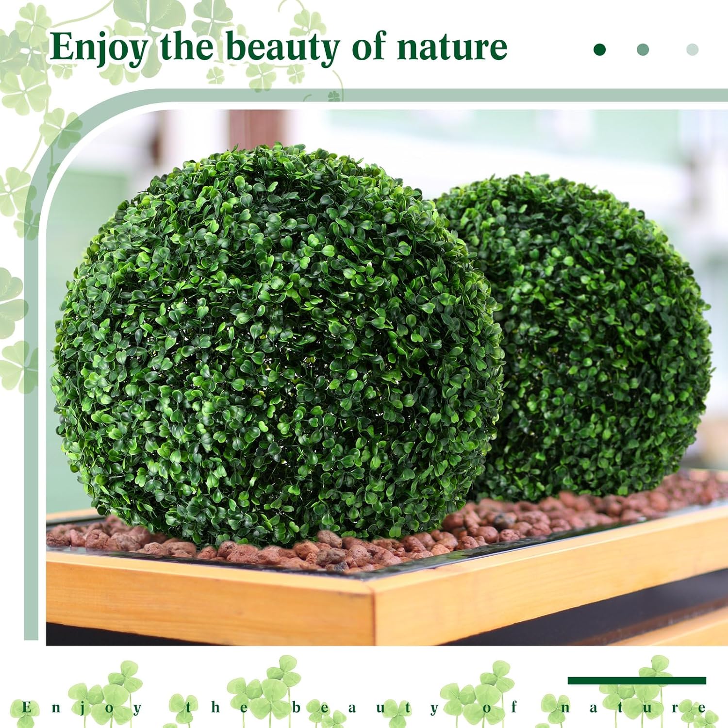 Hotop 4 Pcs 14 Inch Artificial Topiary Ball Garden Decor