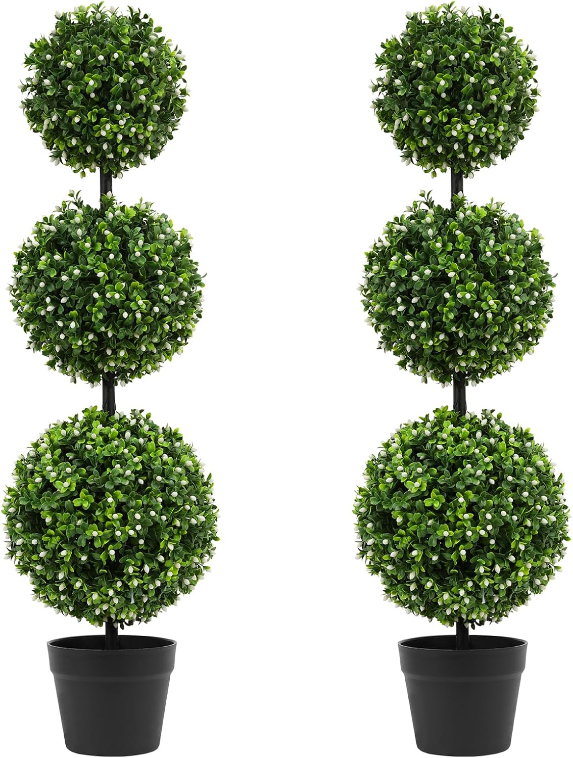 LUWENER 3FT Artificial Boxwood Topiary Set