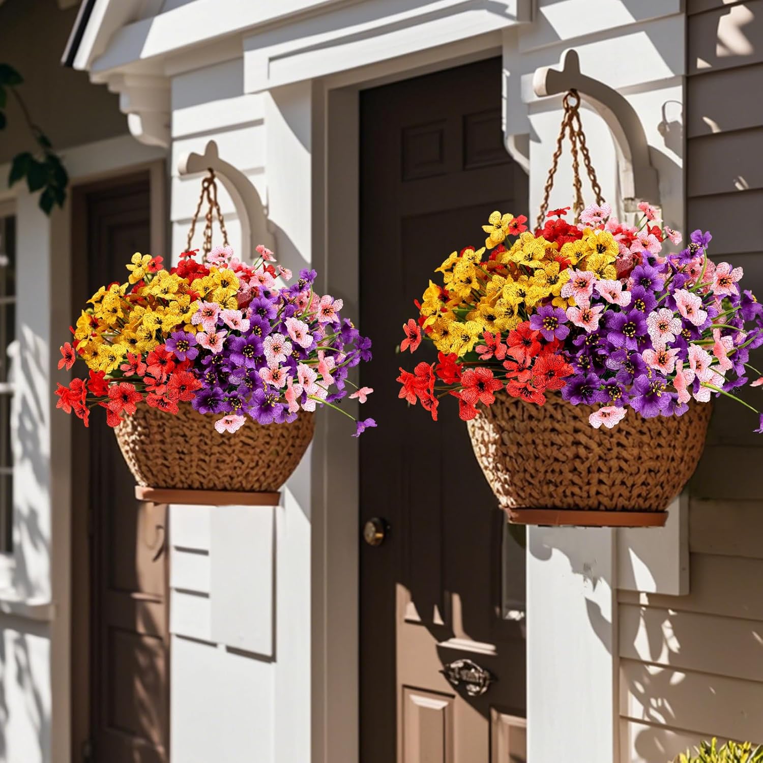 Geegoods Artificial Flowers 32 Bundles UV Resistant Outdoor Decor