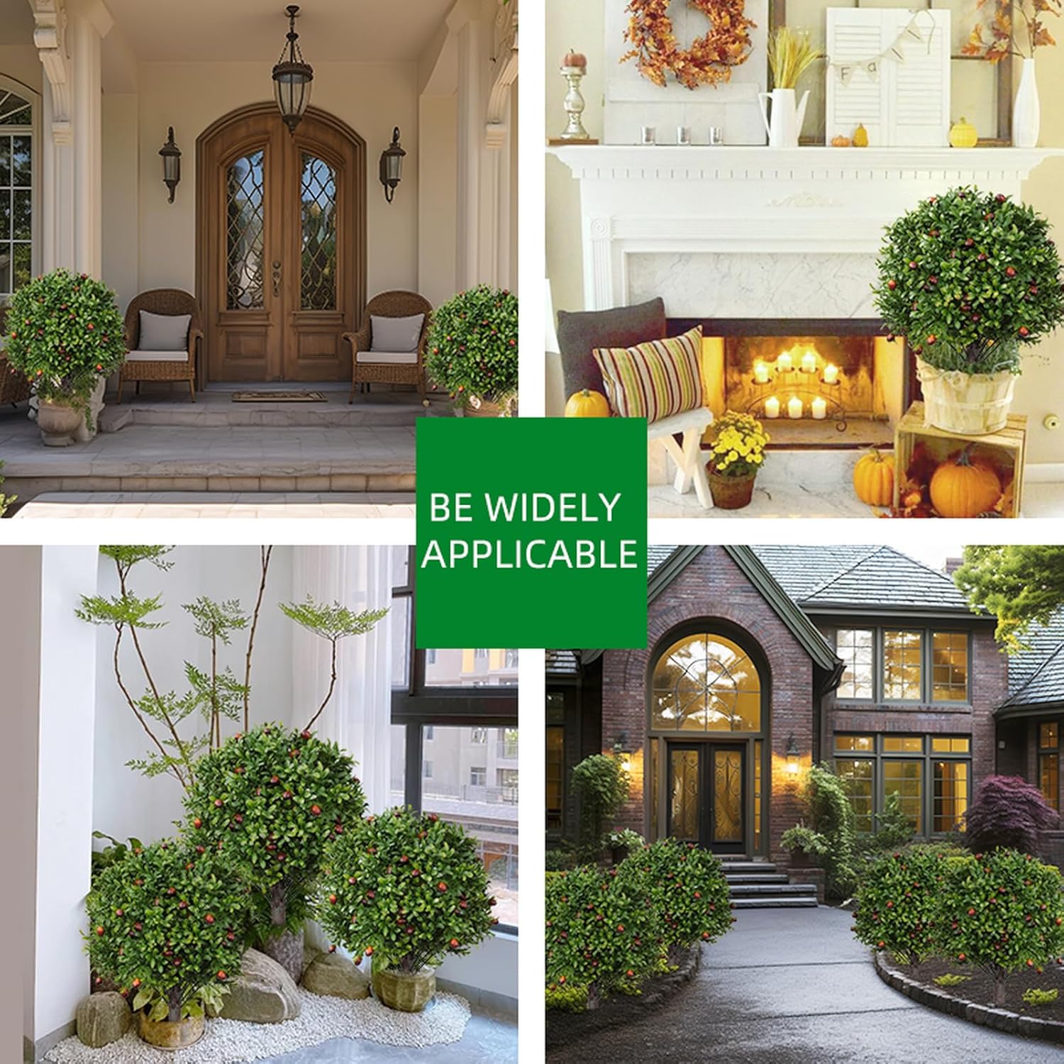 2 Pack 173 Artificial Boxwood Olive Topiary Trees with LED Lights