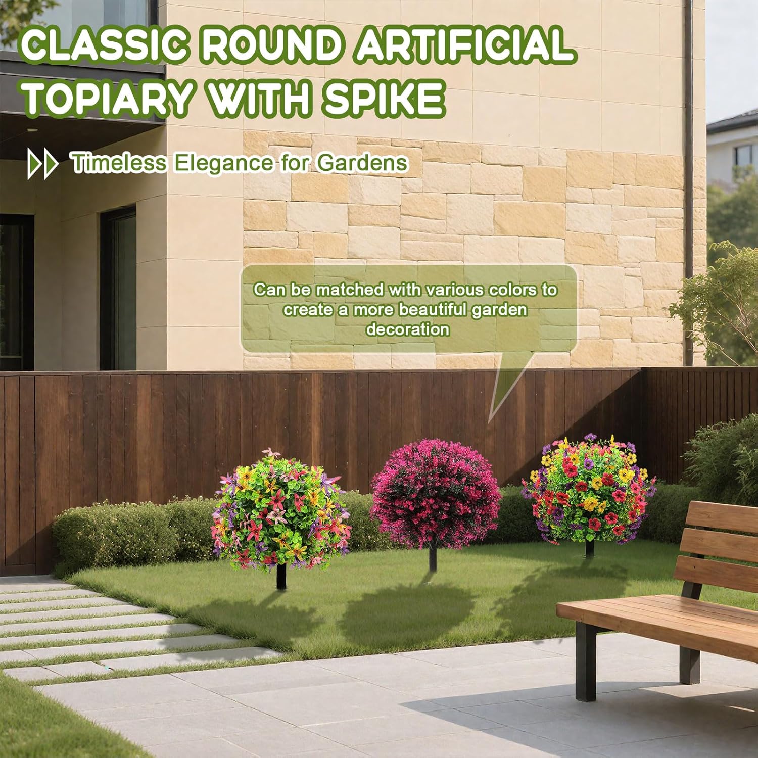 AXHJ 23 Incher Set of 2 Artificial Boxwood Topiaries