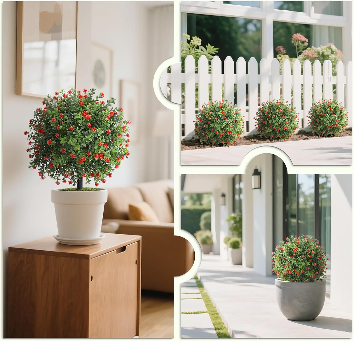 24 Inch Artificial Boxwood Topiary Set of 2