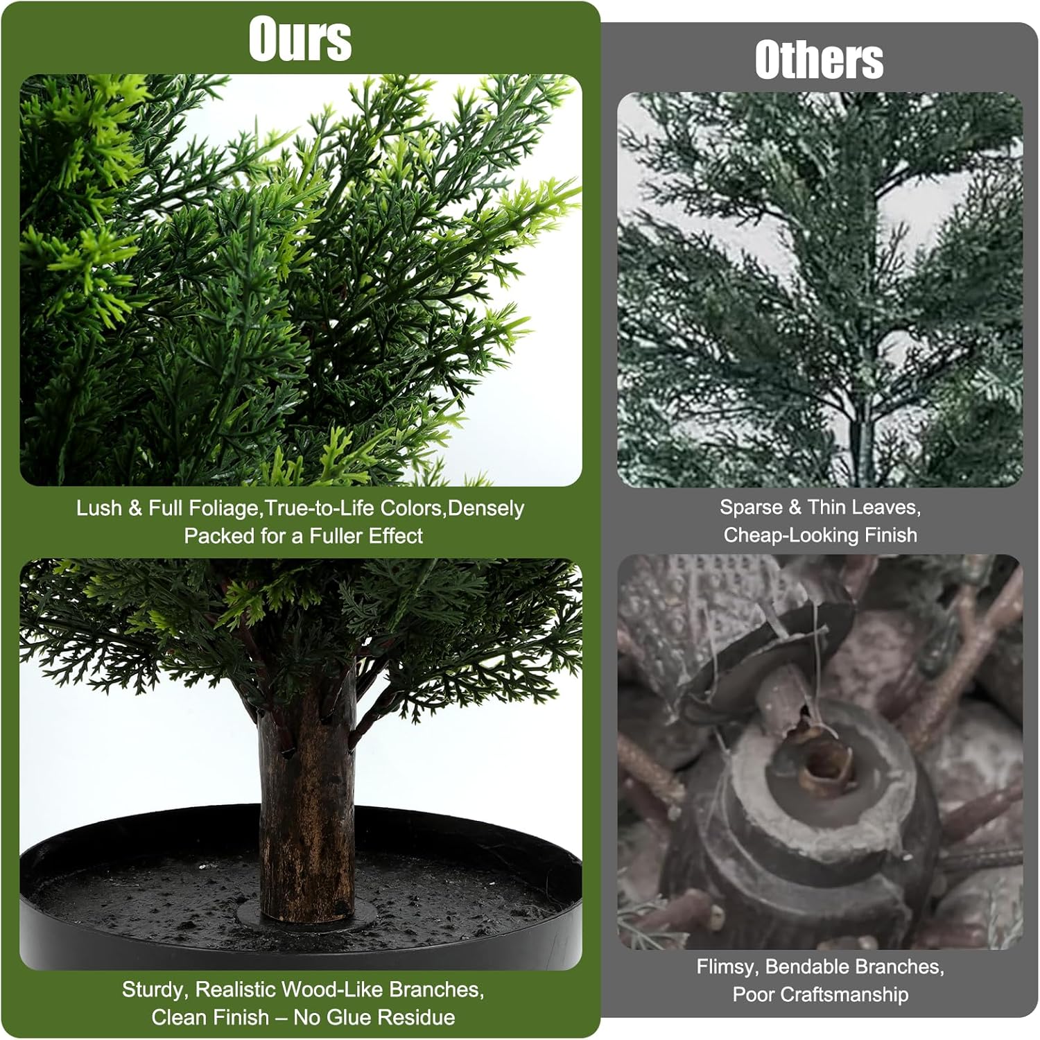 4FT Artificial Cedar Topiary Trees 2 Pack