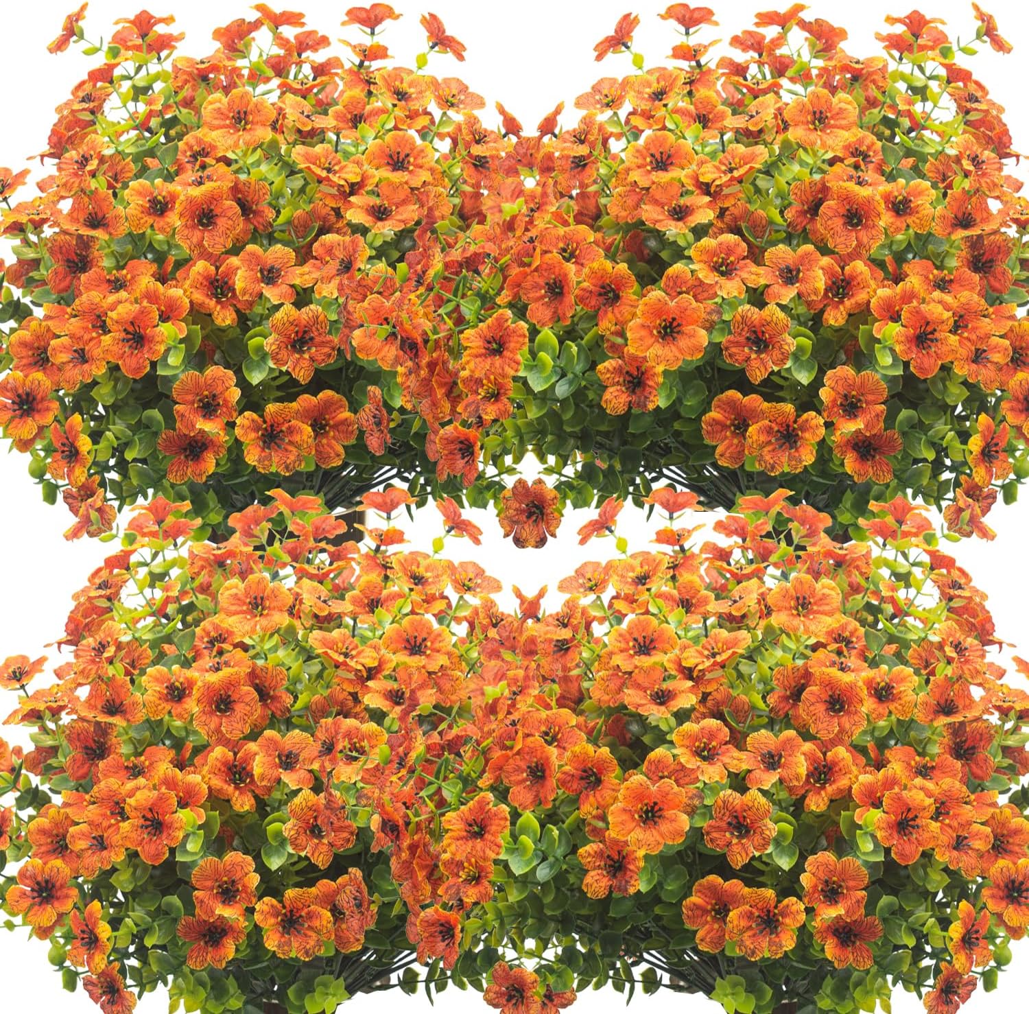 10 Bundles Artificial Fall Flowers UV Resistant Fake Flowers Orange