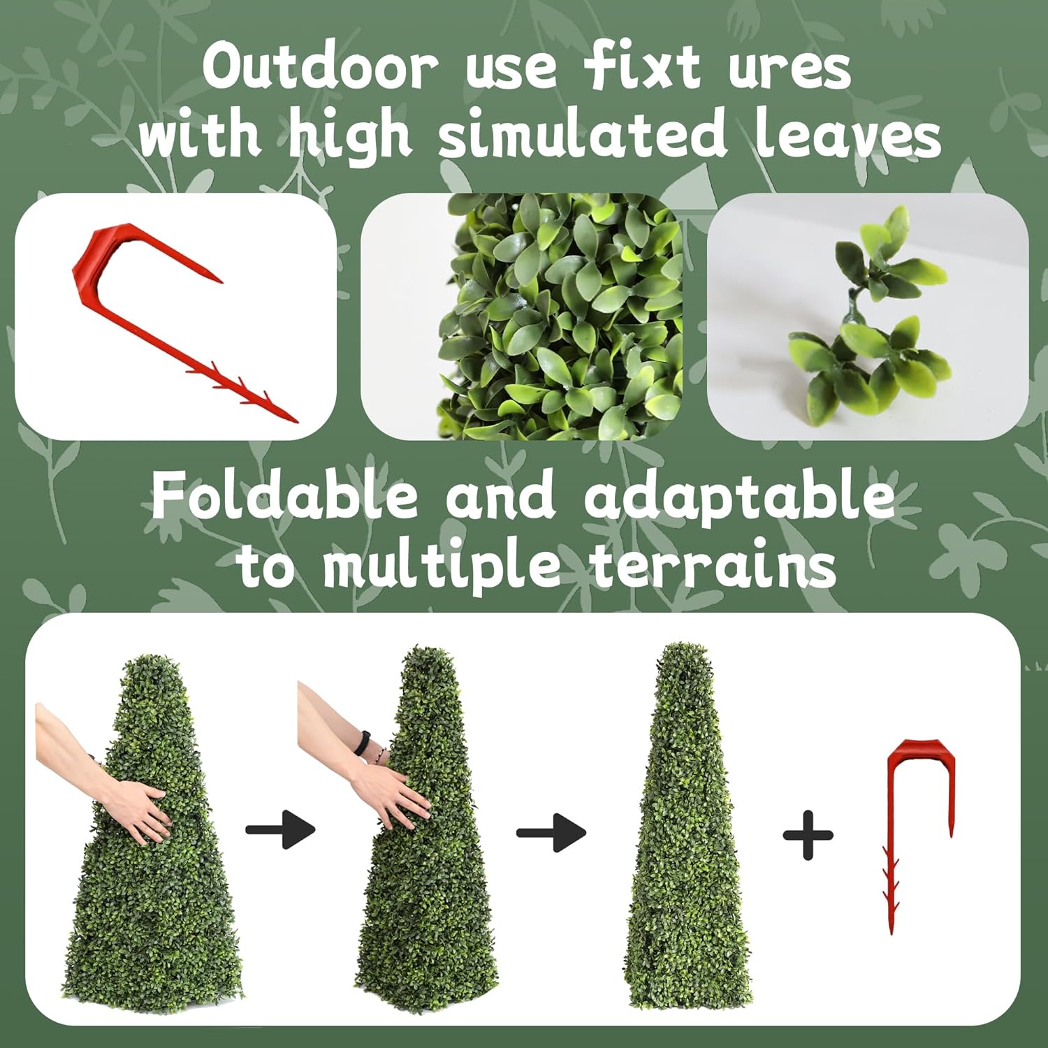 31 Inch Artificial Boxwood Triangular Topiary Set of 2