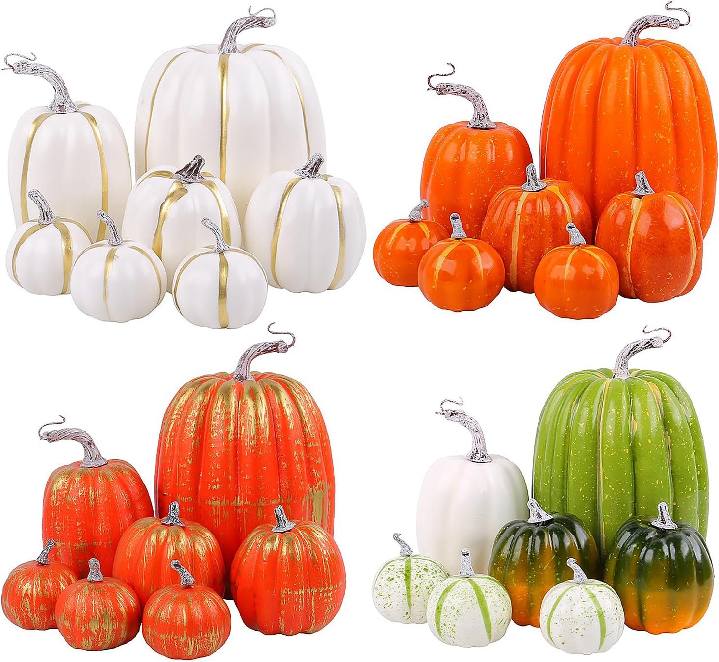 Belupai 7 Pcs Artificial Pumpkins Decor