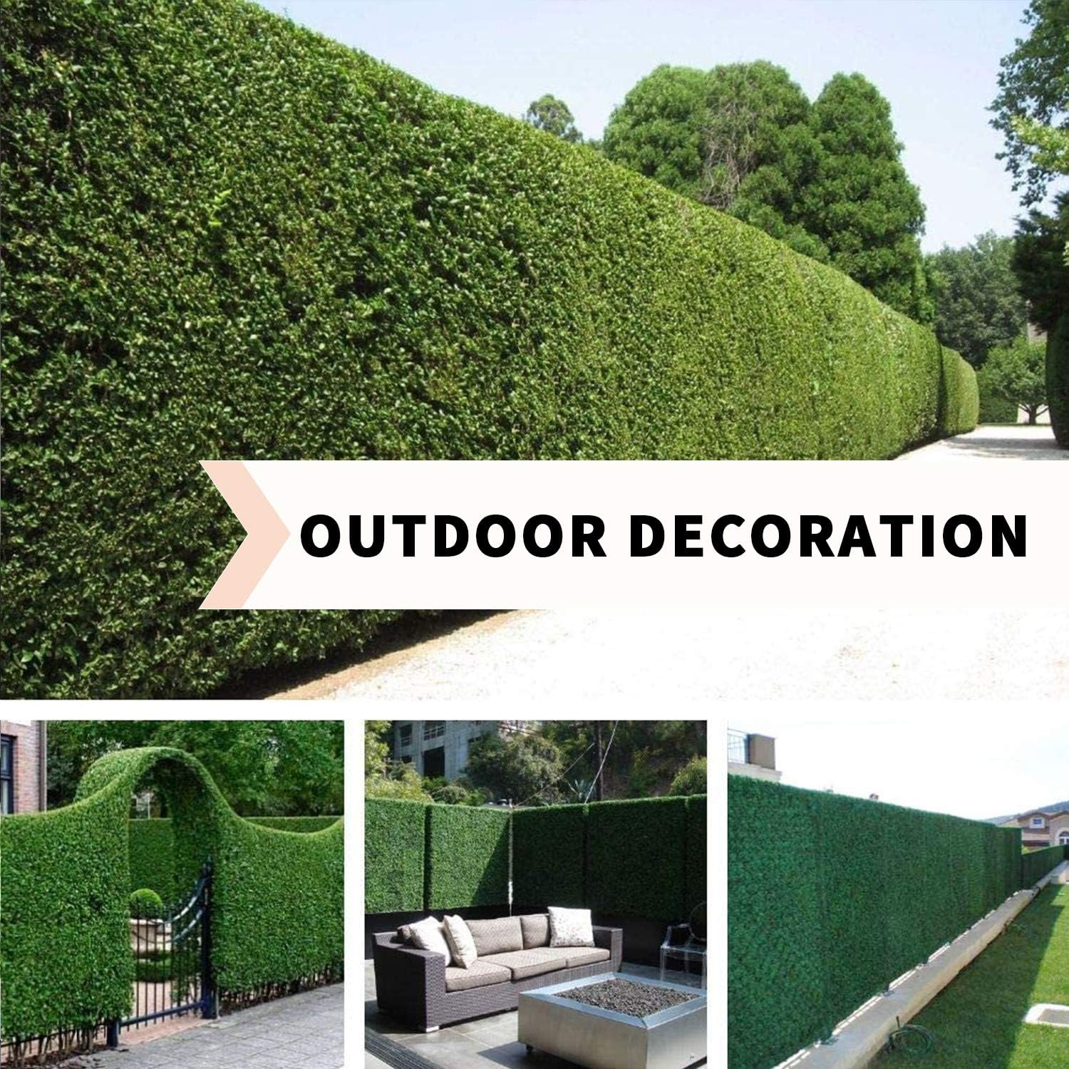 Panda House Boxwood Hedge 24 Pcs Artificial Topiary Set