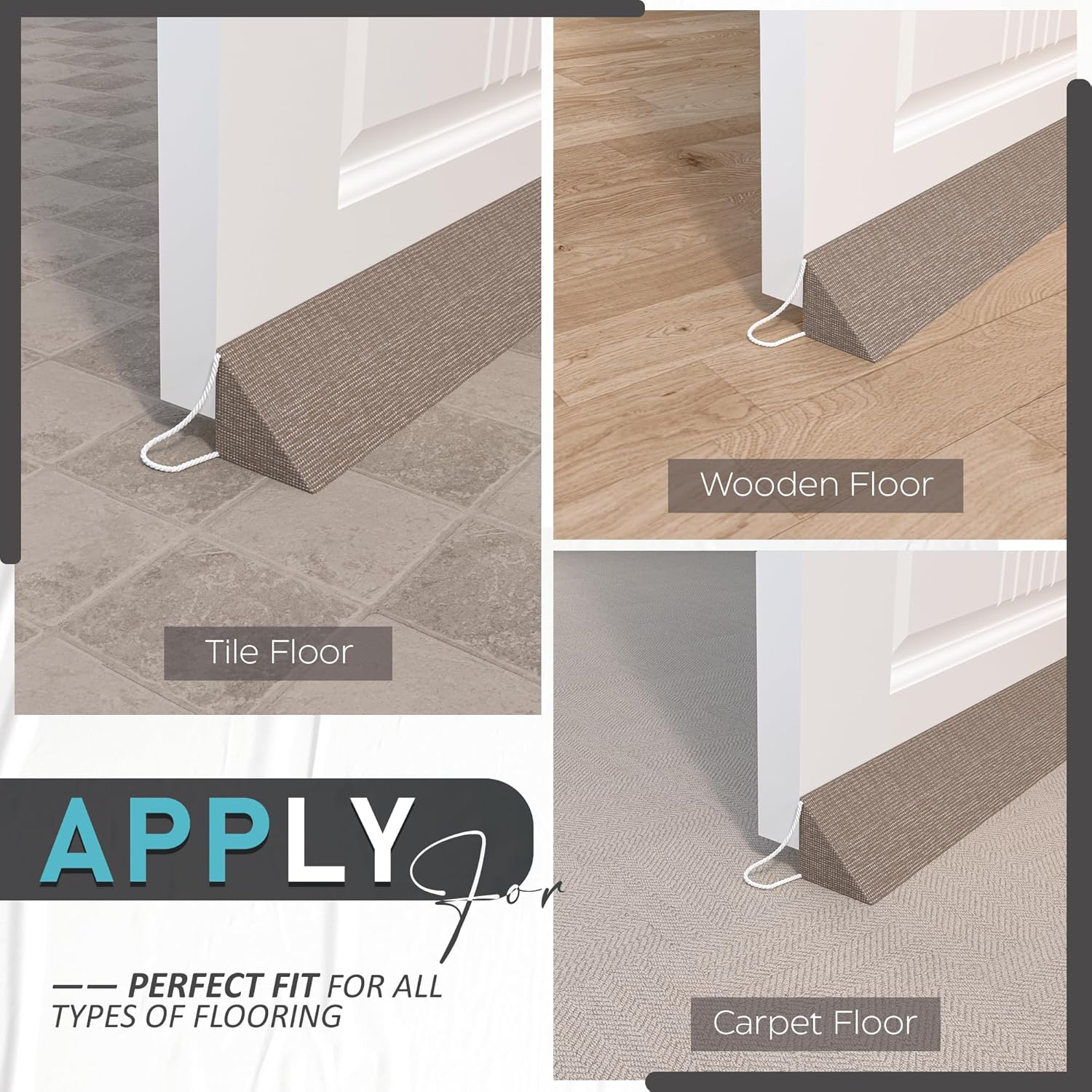 SYIPO Triangle Door Draft Stopper 354 Inches Brown