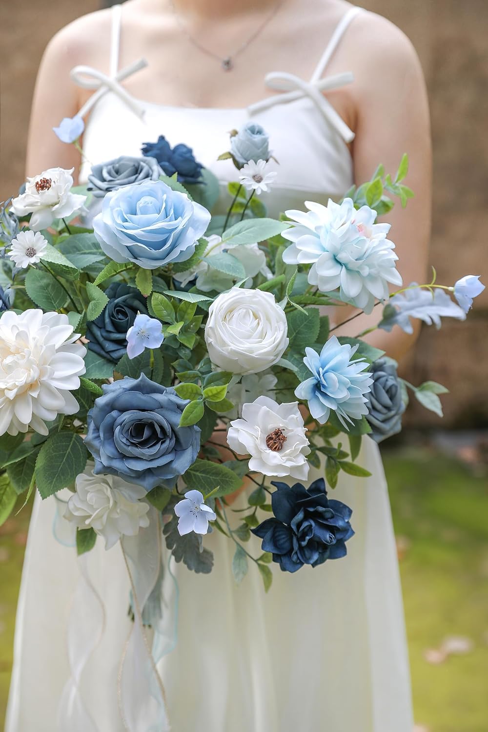 Blue Artificial Flowers Combo Box Set for DIY Decor