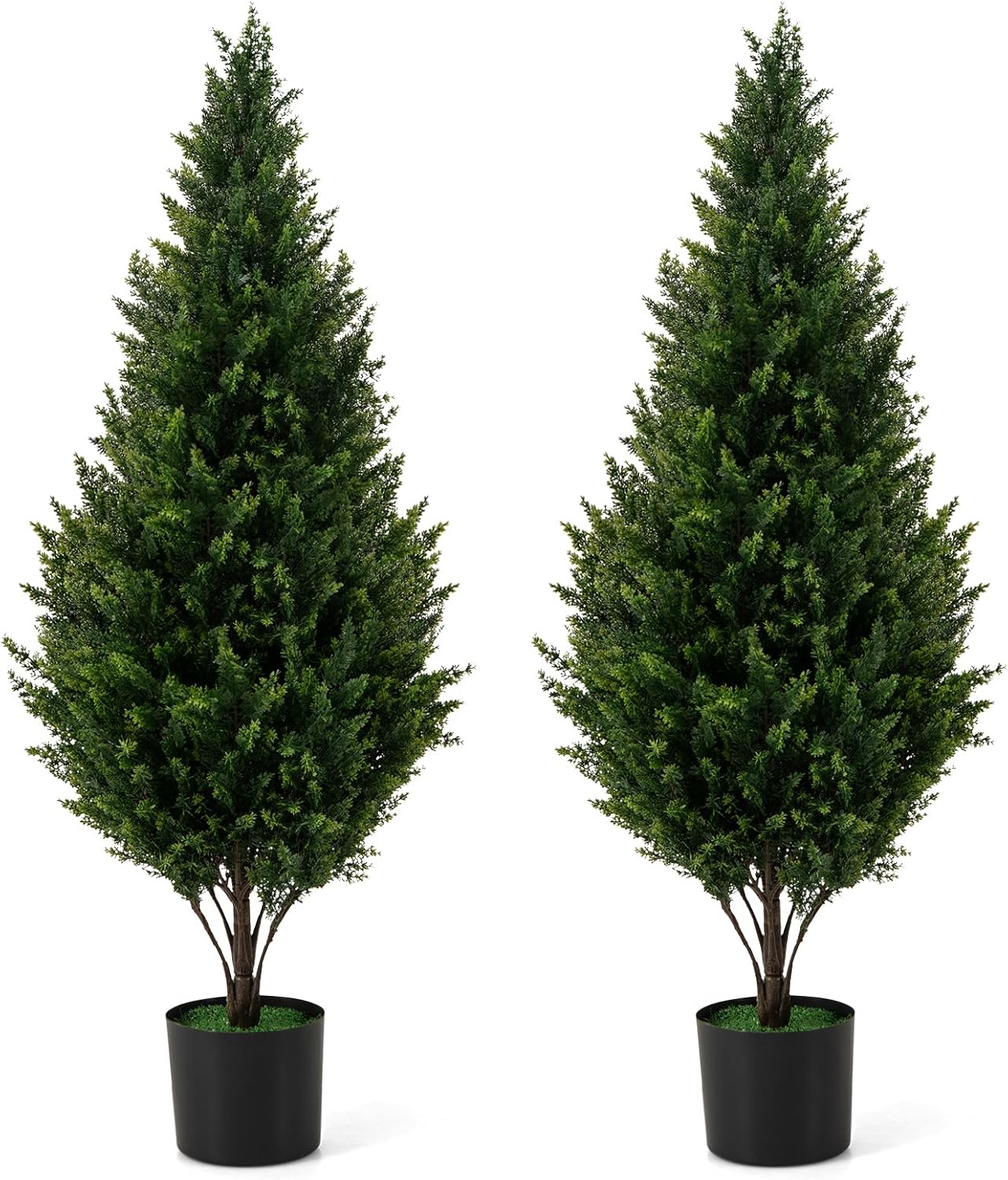 Goplus Artificial Cedar Topiary Trees Set of 2