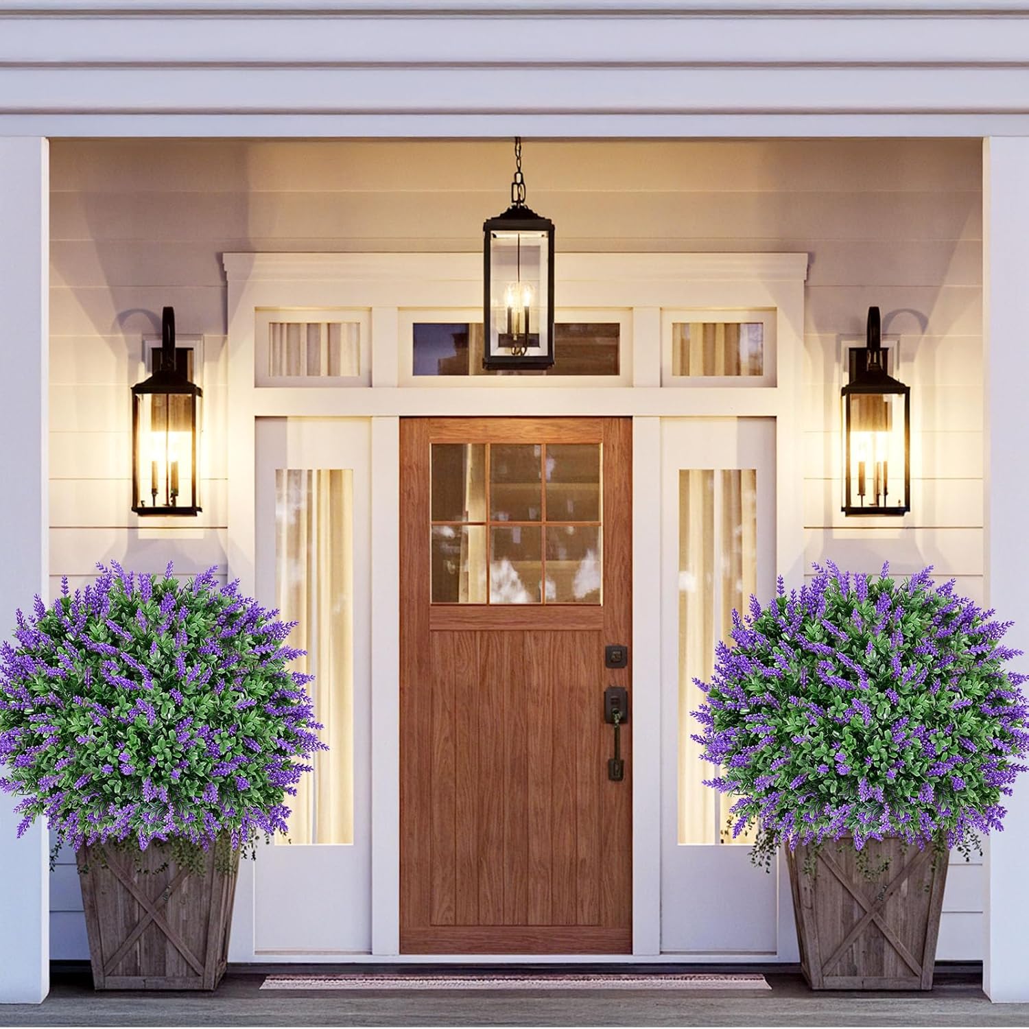 Artificial Boxwood Topiary Balls with Lavender Set of 2