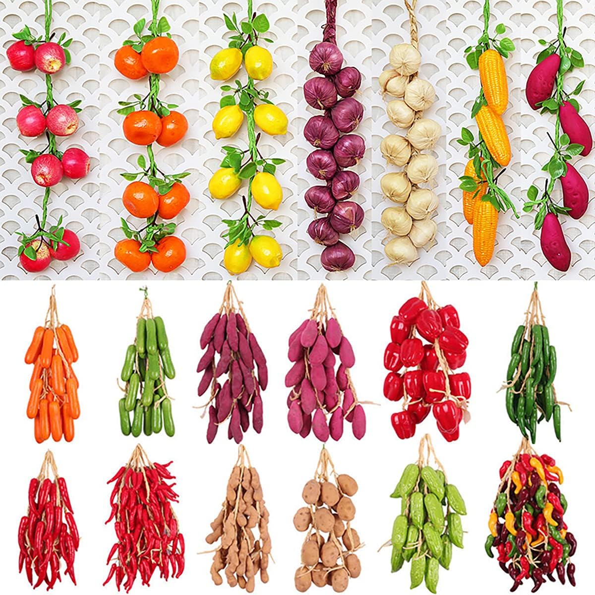 Artificial Fruit Vegetable String for Home Kitchen Decoration