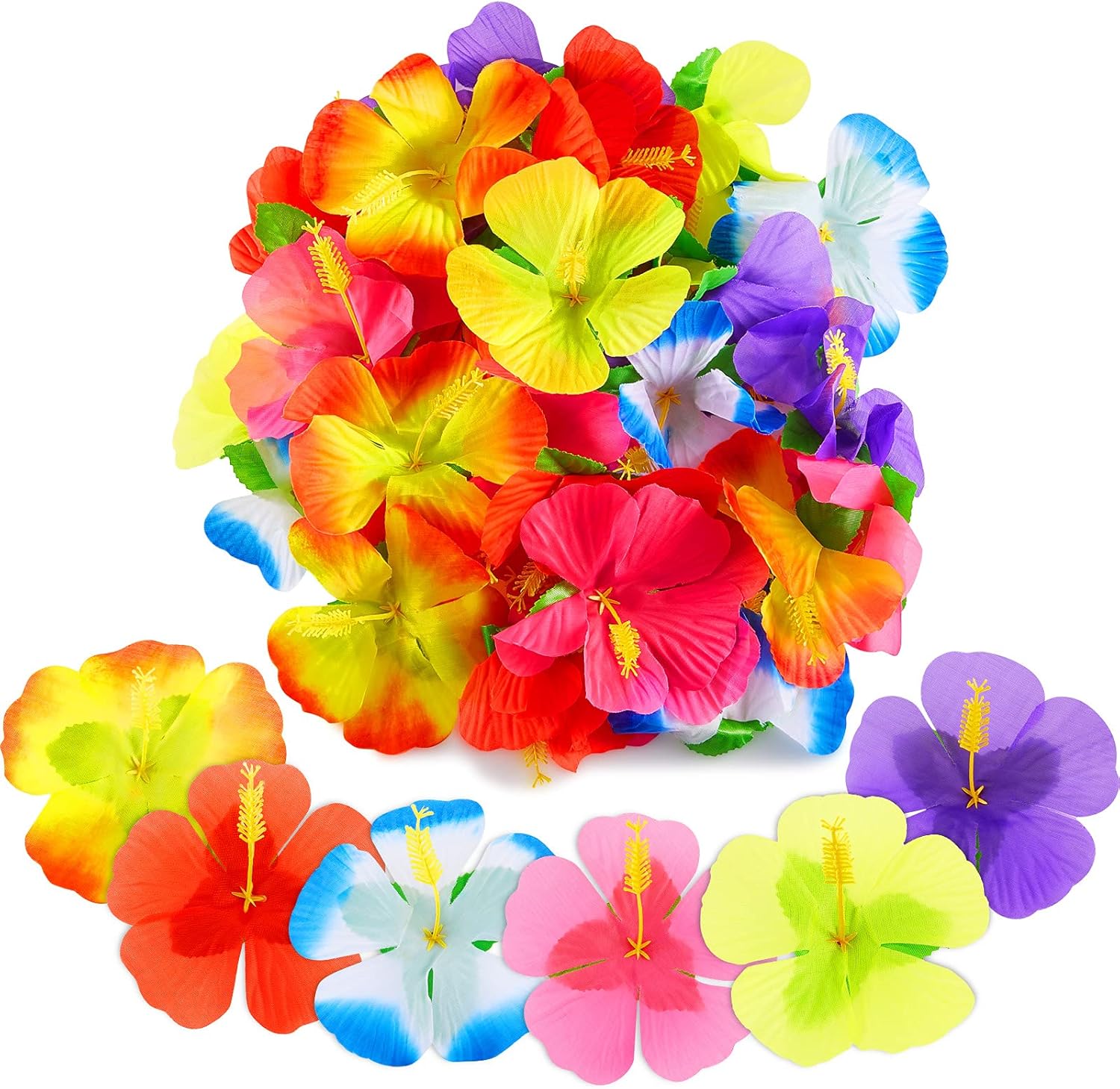 WILLBOND 120 Piece Hibiscus Flowers Decor Set