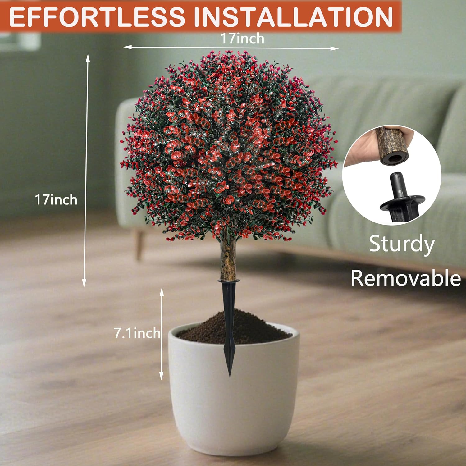 Ronyila Artificial Boxwood Topiary Ball Tree Set of 2