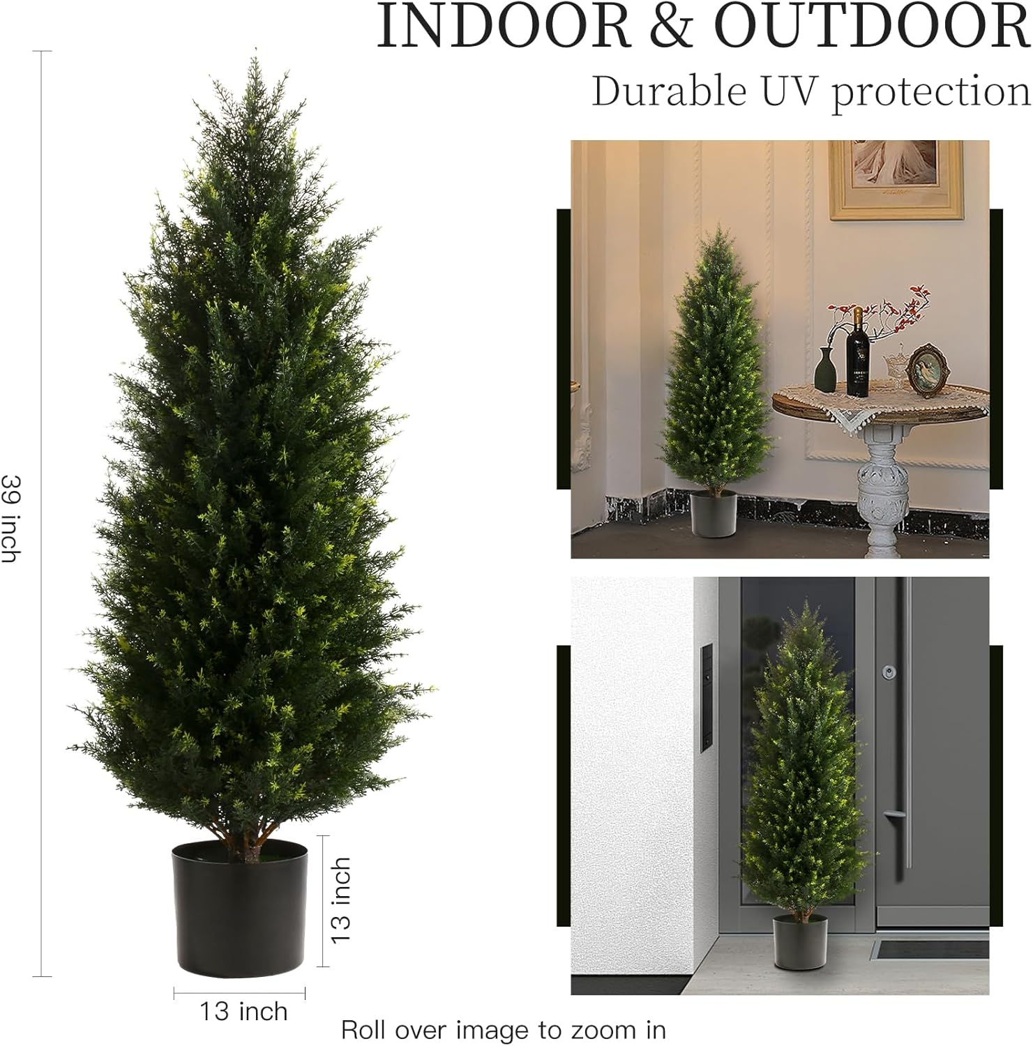 Two 32FT Artificial Cedar Topiary Trees