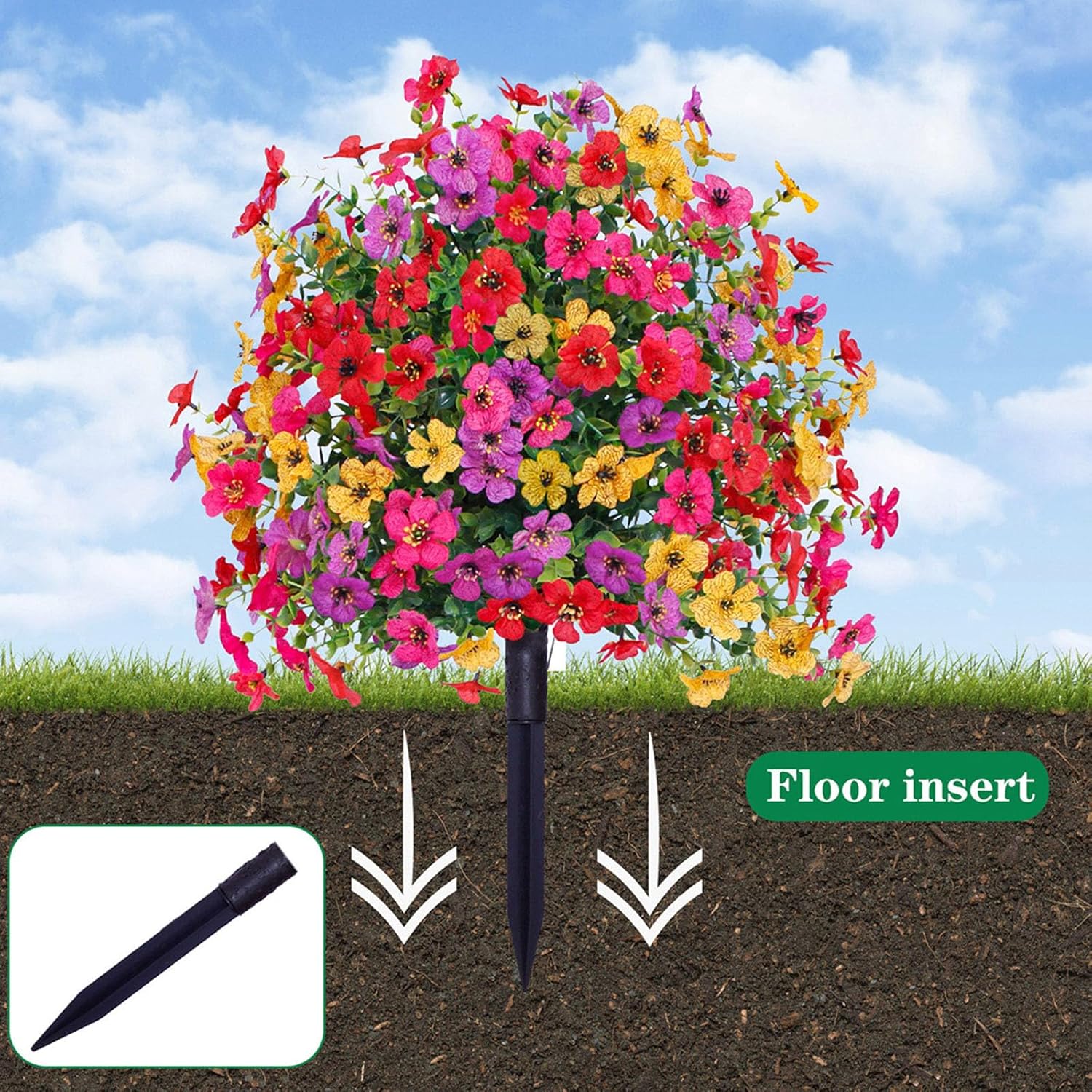 236in Artificial Violet Topiary Tree with Ground Spikes 1