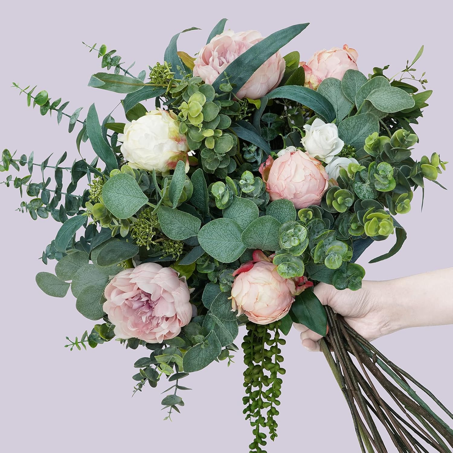 Winlyn Artificial Eucalyptus Leaves and Stems 10 PCS Set