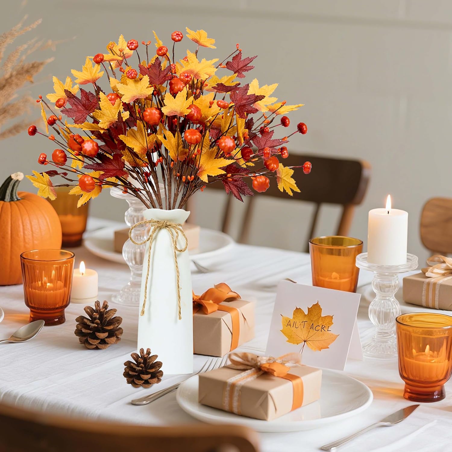 WSTPUPU Artificial Fall Stems 10PCS 17Inch Autumn Berry Decor