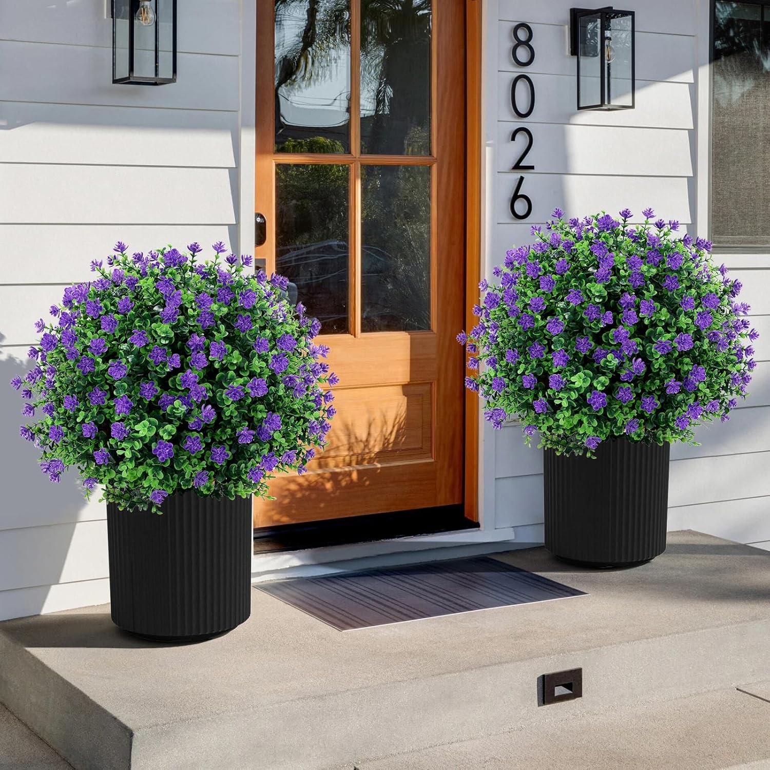 Artificial Purple Topiary Ball Tree 25 Set of 2 UV Resistant Fade Proof