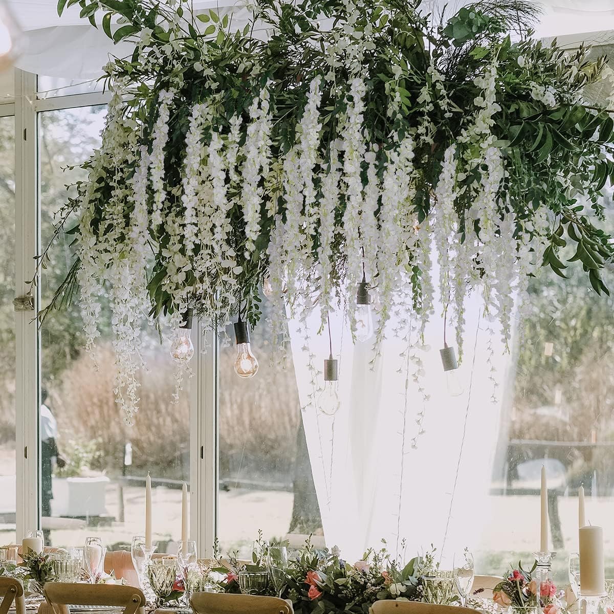 3 Pcs 72 Ft Artificial Wisteria Garland White