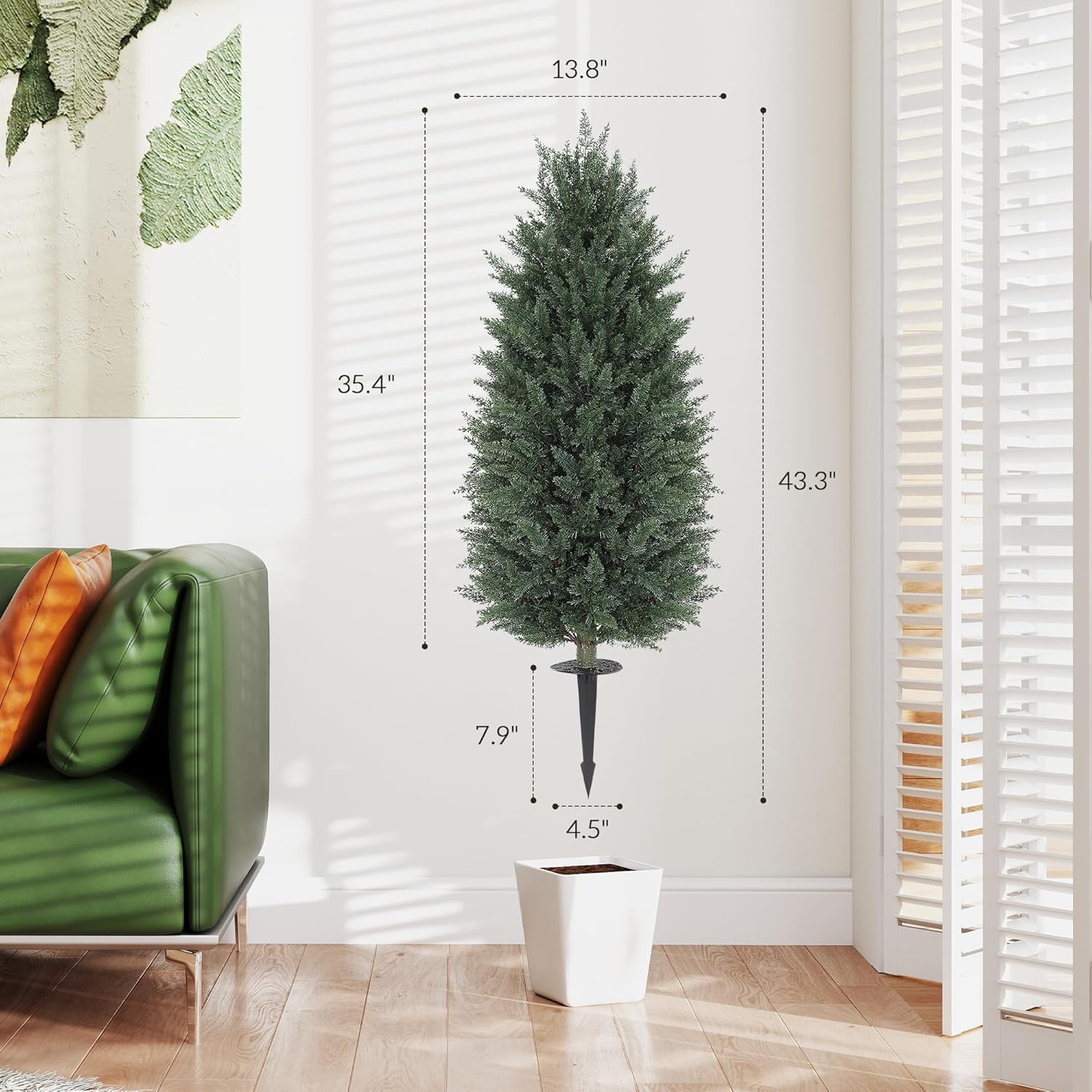 HOMCOM 433 Inch Set of 2 Artificial Cedar Trees