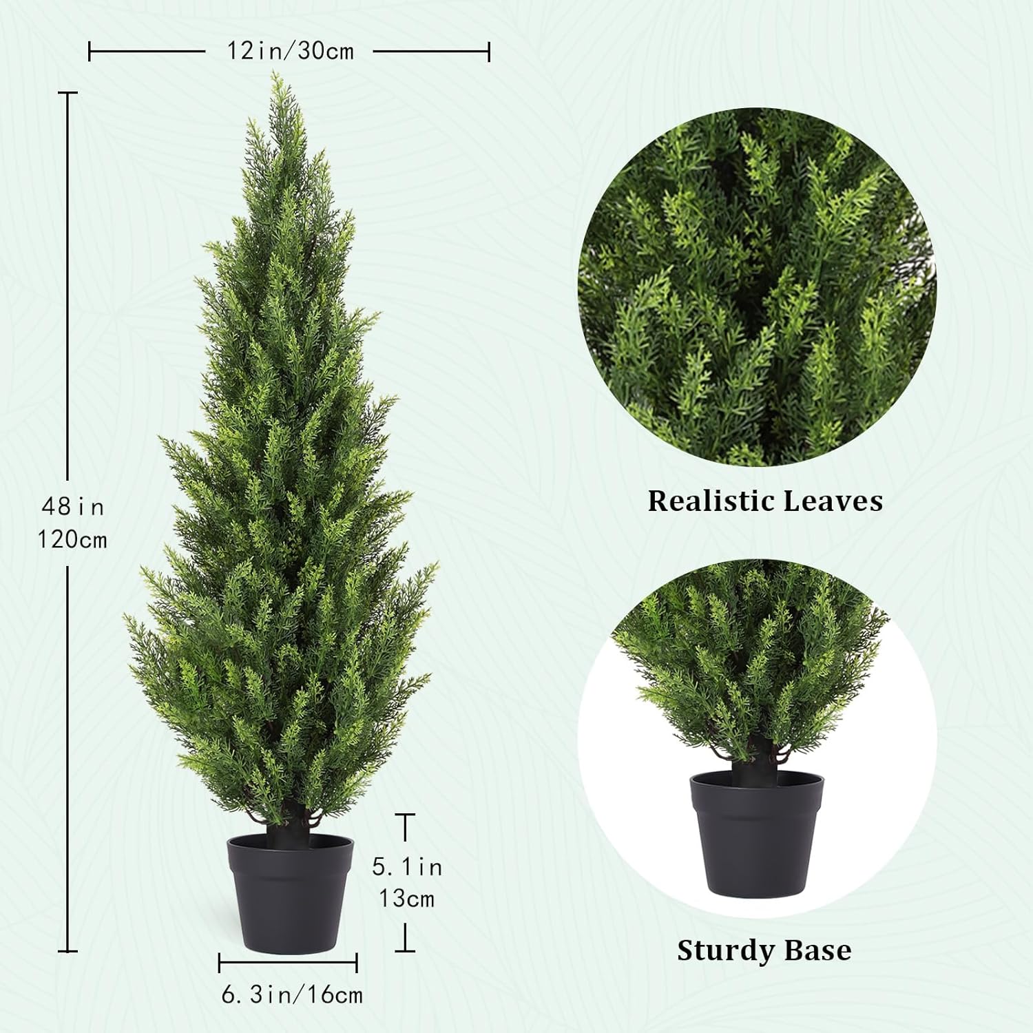 4FT Artificial Cedar Topiary Trees Set of 2