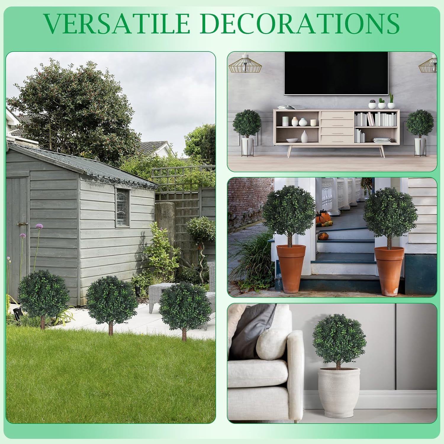 Shinoske 23 Inch Artificial Boxwood Topiary Balls Set of 2
