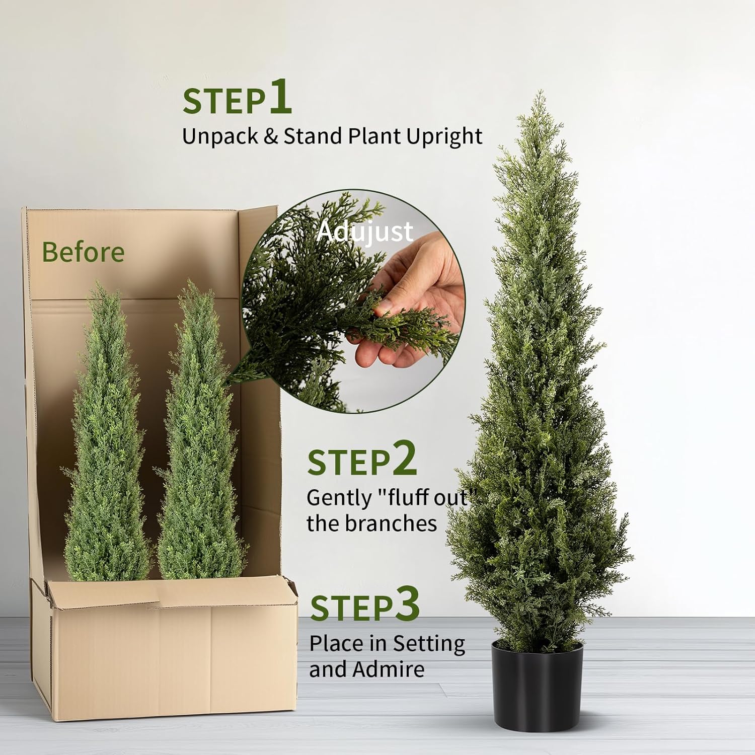 5 Ft Artificial Cedar Topiary Trees 2 Set