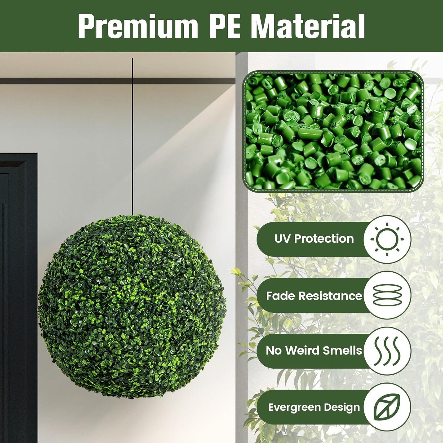 Goplus 2PCS 19 Inch Artificial Topiary Ball Set