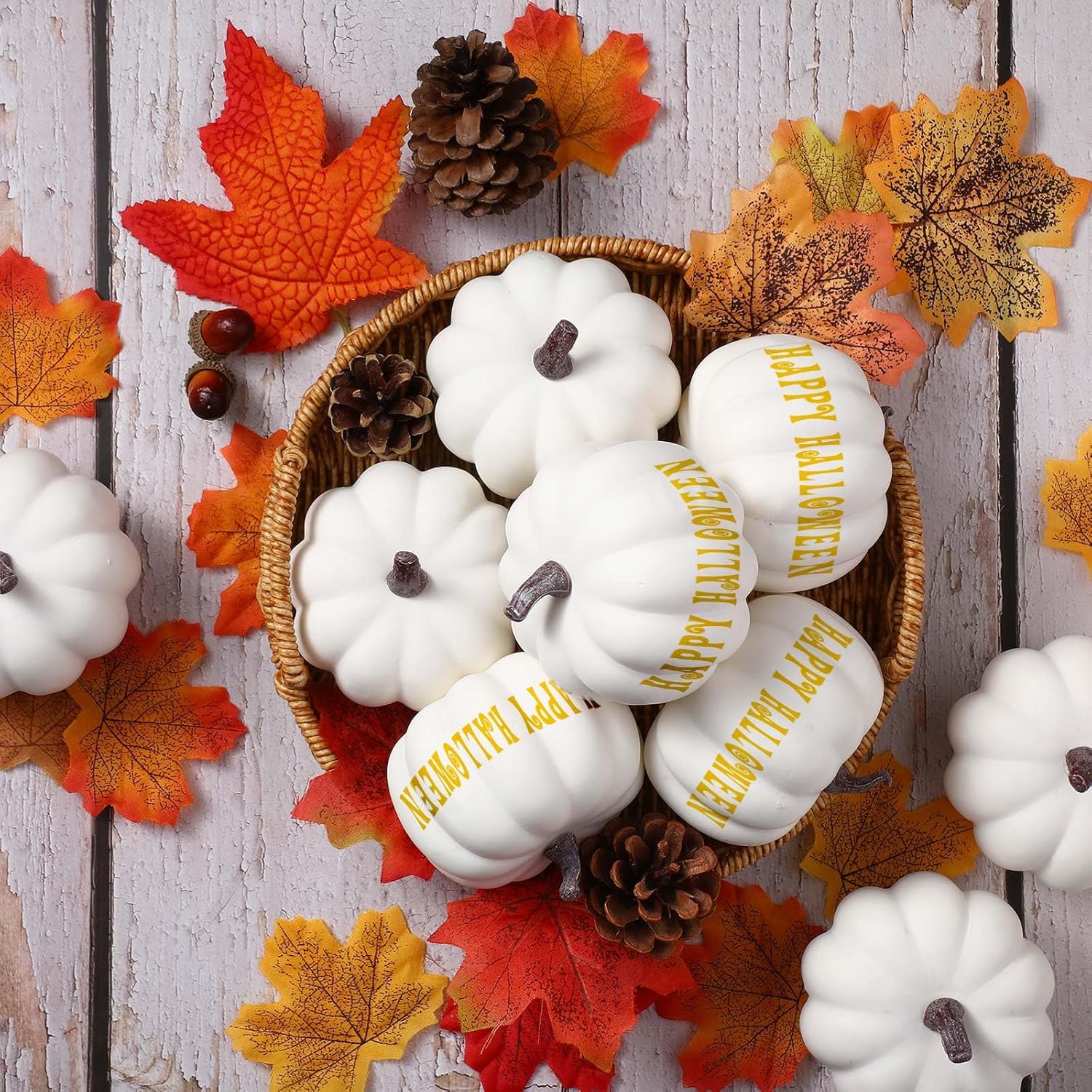 Liliful 4 Inch Artificial Foam Pumpkins 12 Pcs Fall Decor