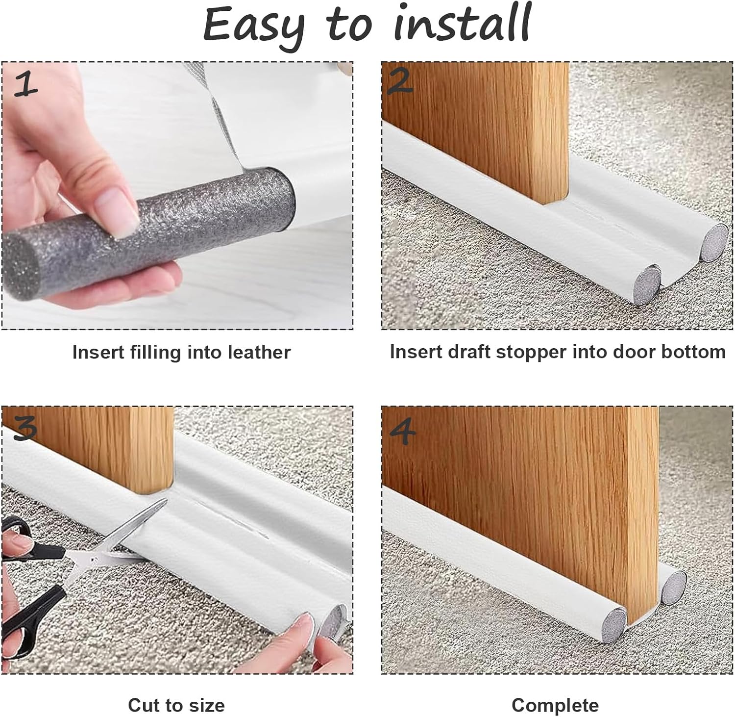 Wanheart Under Door Draft Stopper - Adjustable and Washable
