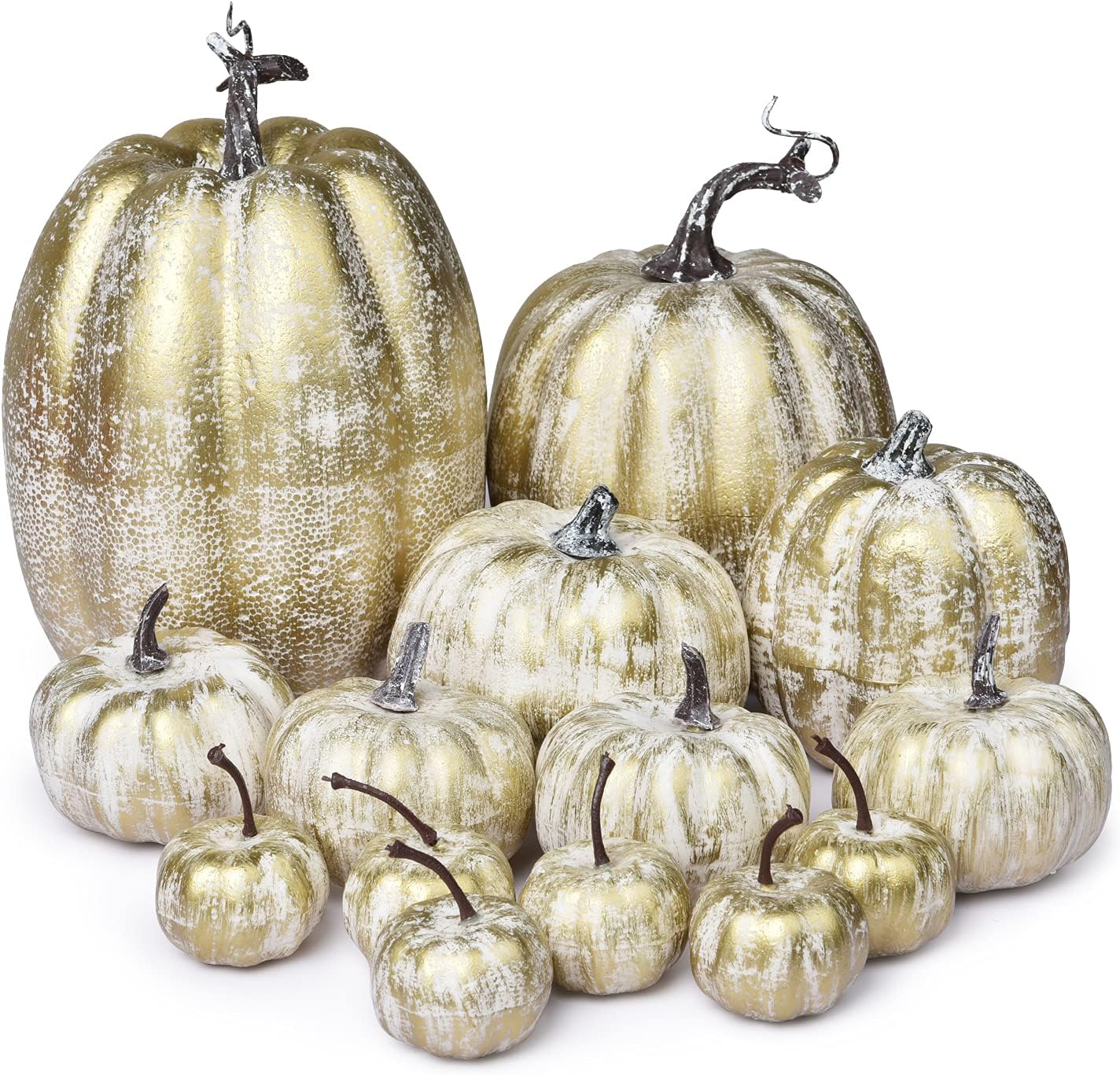 DearHouse 14PCS Artificial Pumpkins Fall Decor Set