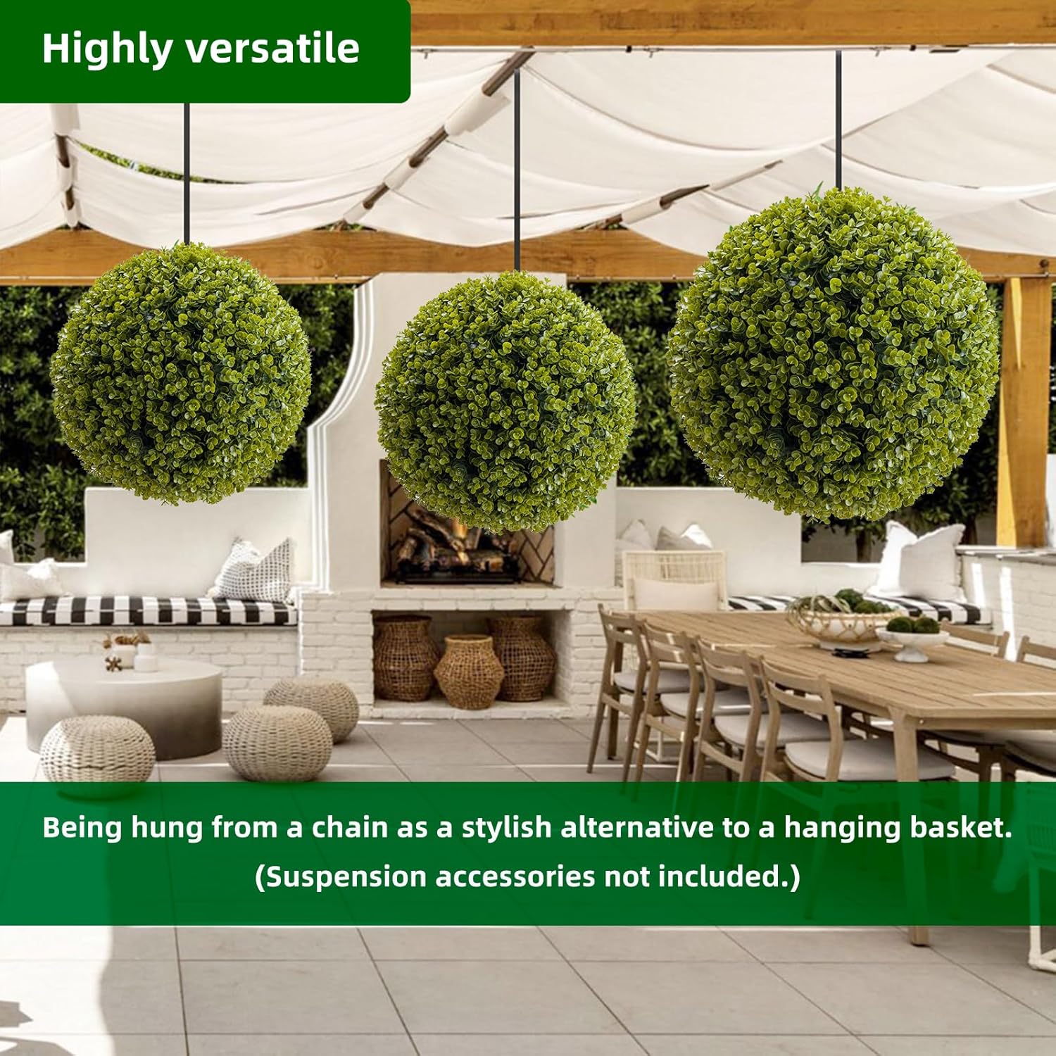Garvee Artificial Topiary Balls 21 Inch 2 Pcs