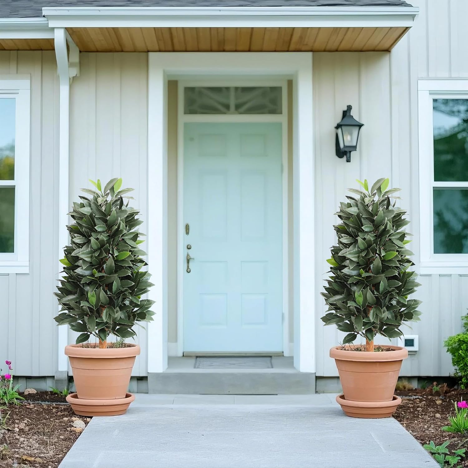 Momoplant Artificial Topiary Trees Set of 2 35Inch