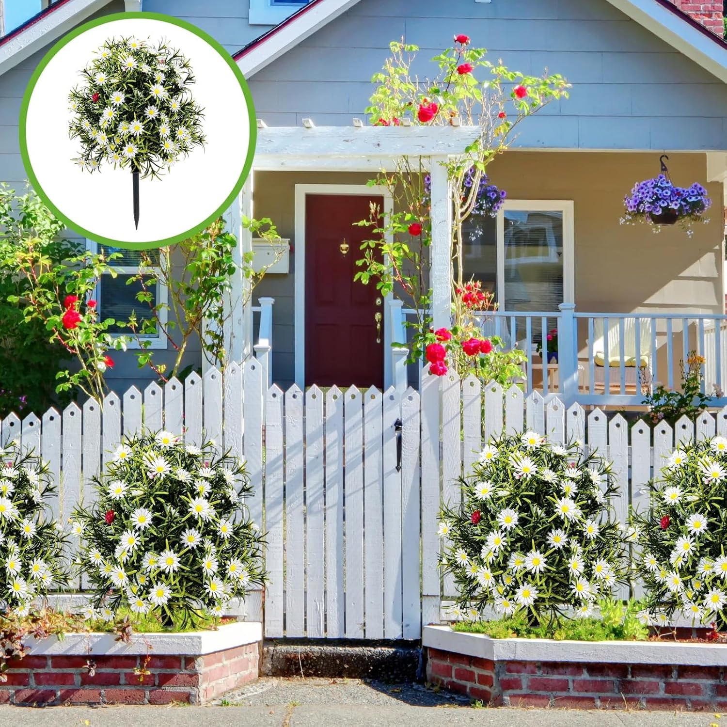 15 Inch Artificial Topiary Trees with Ground Spike