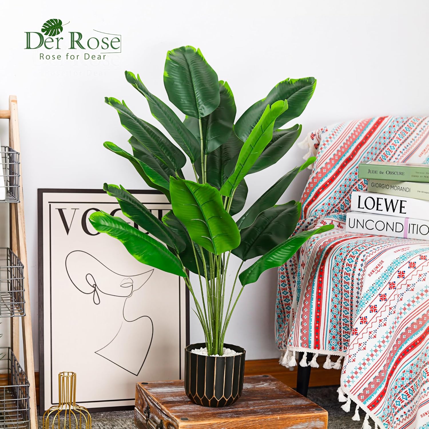 Der Rose 28 Inch Tall Bird of Paradise Artificial Plant Faux Tree