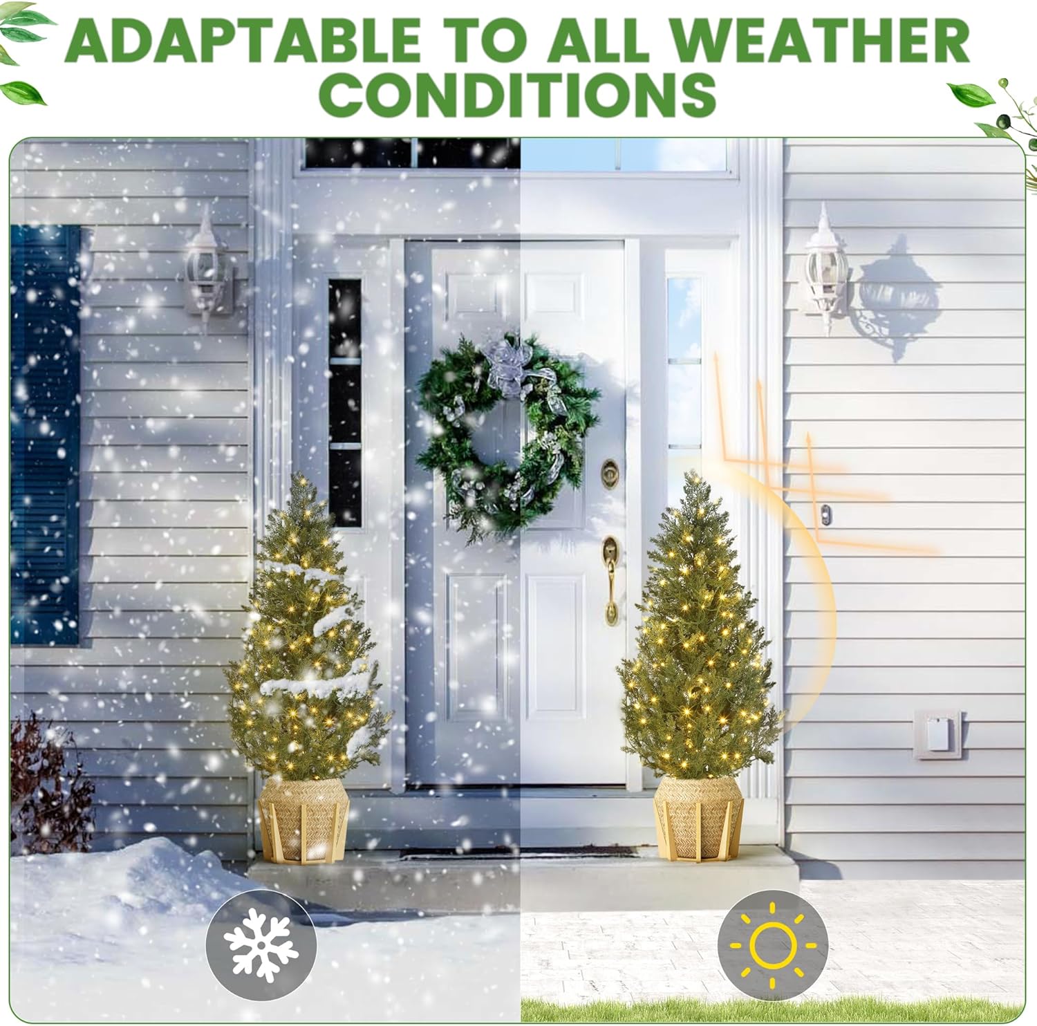 4FT Artificial Cedar Tree with 100 LED Lights and 8 Modes Remote Control