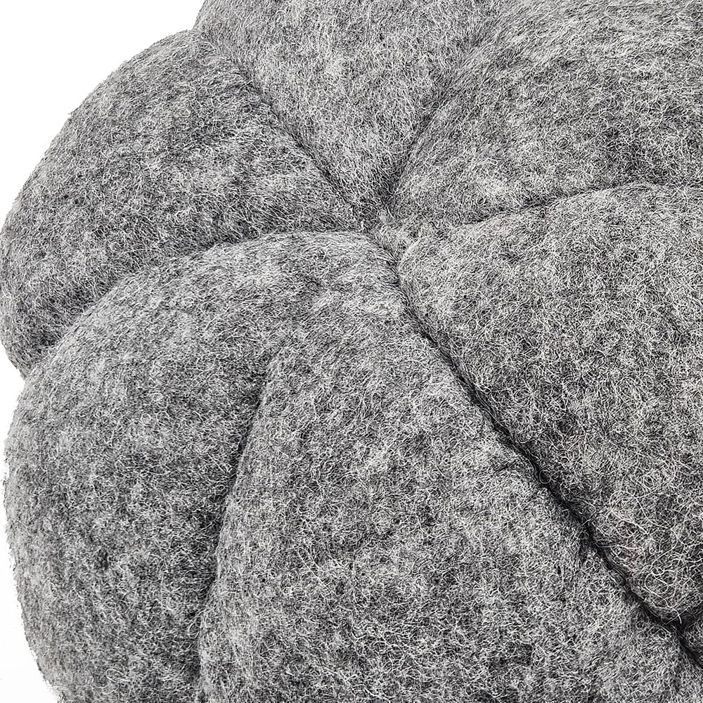 Set of 3 Gray Fabric Pumpkins for Fall Decor