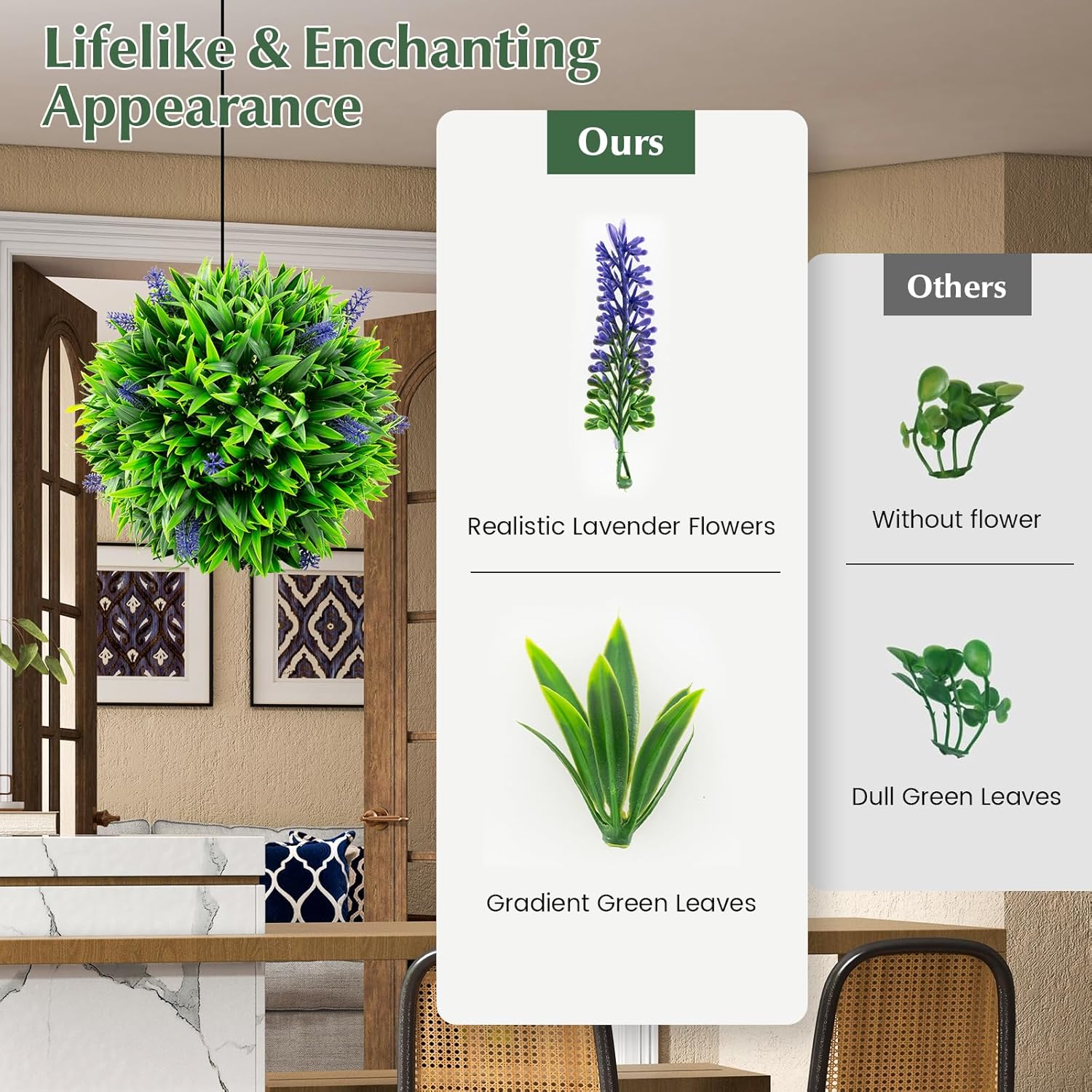 Goplus Artificial Lavender Topiary Balls Set of 2