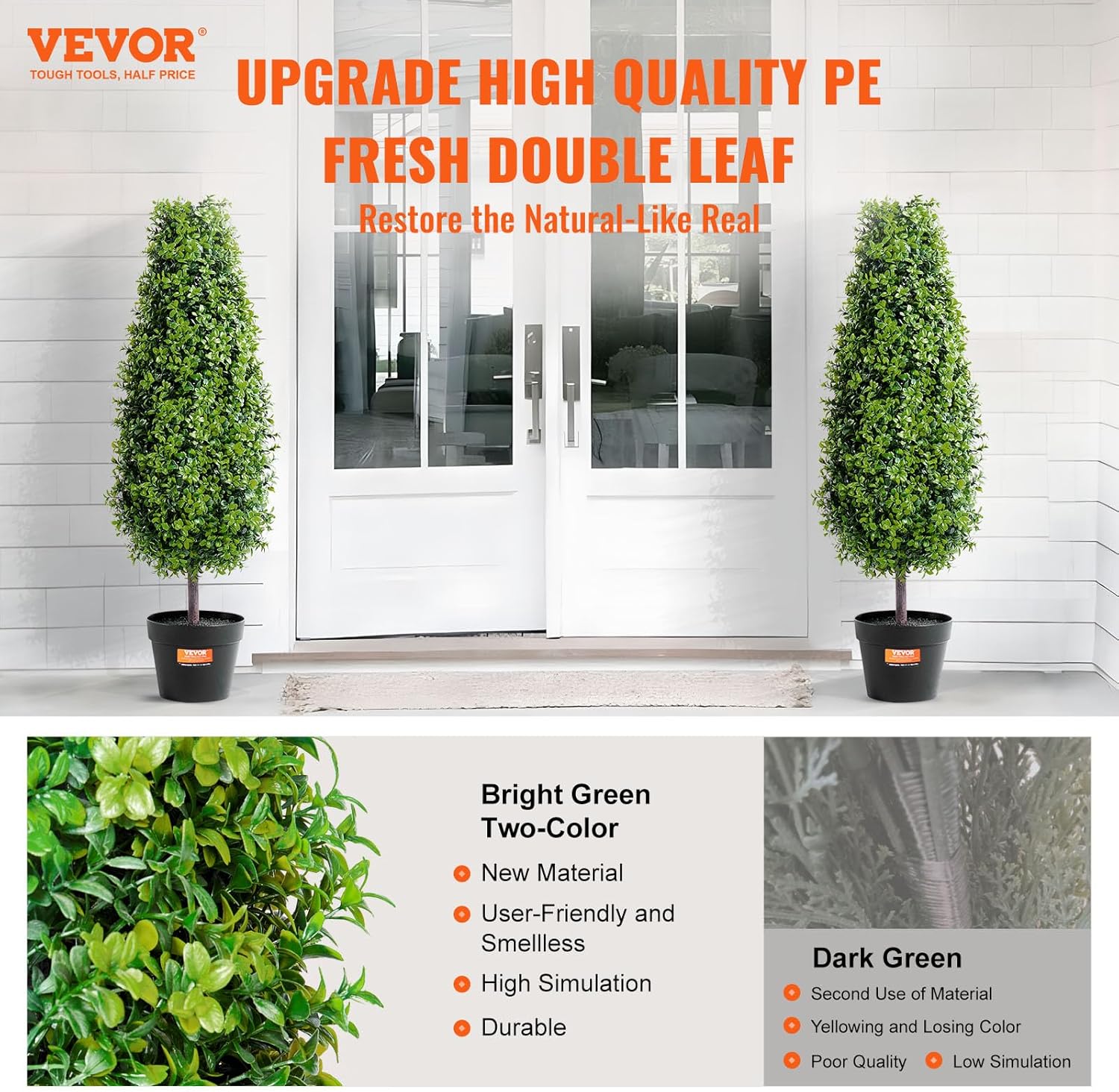 VEVOR Artificial Boxwood Topiary Tree 36 Inch 2 Pack