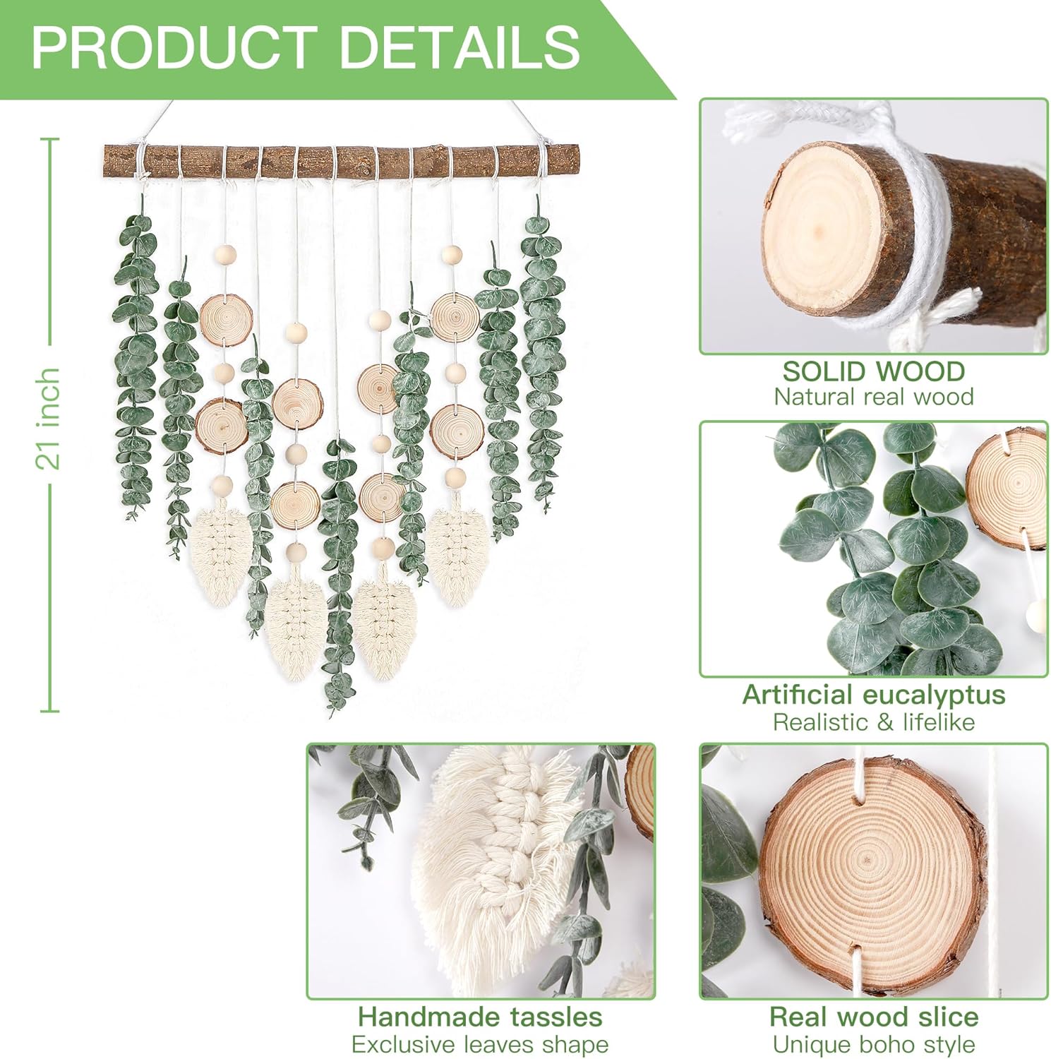 21 Inch Eucalyptus Wall Hanging Decor