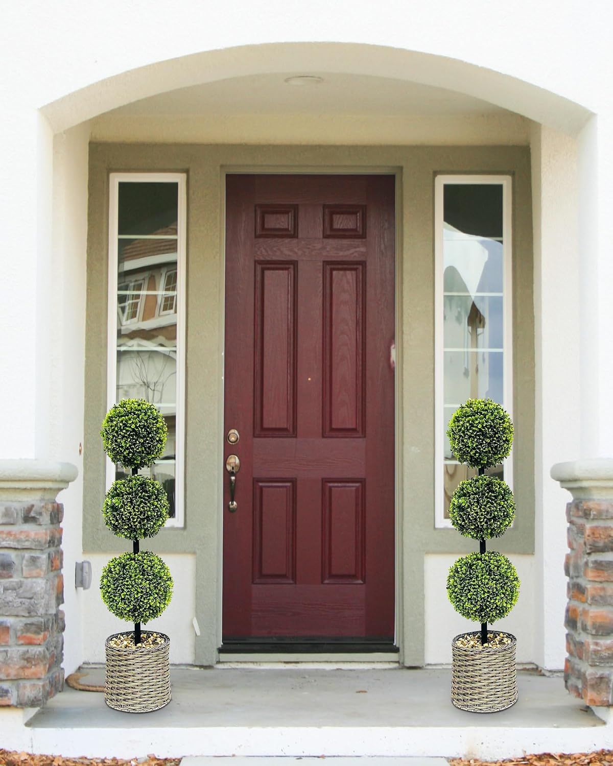 ChrisXiao 3ft Artificial Boxwood Topiary Set of 2
