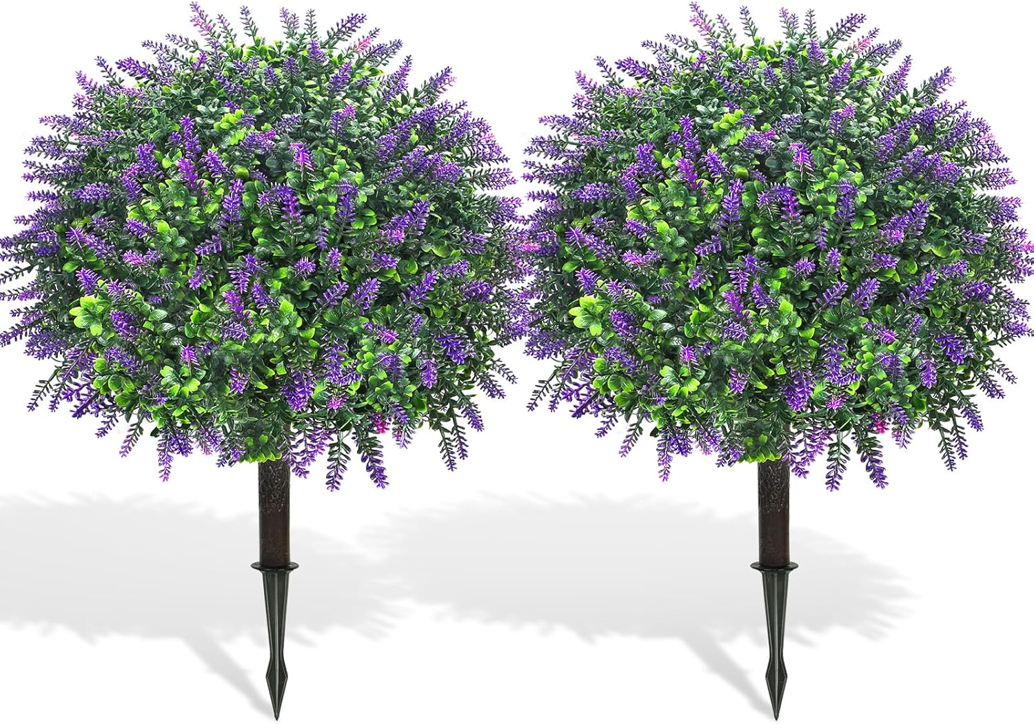 Artificial Lavender Topiary Balls 2 Set 20 Inch Decor